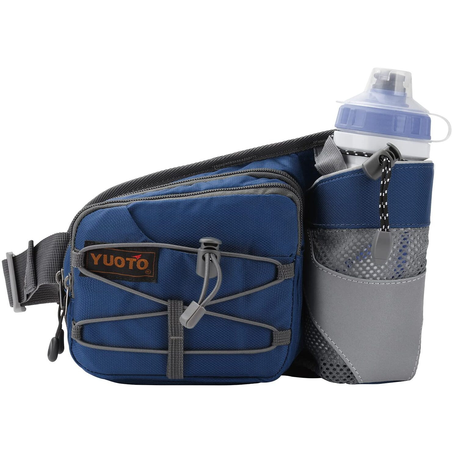 Yuoto Outdoor Fanny Pack With Water Bottle Holder For Walking Hiking Hydration Belt Waist Bag