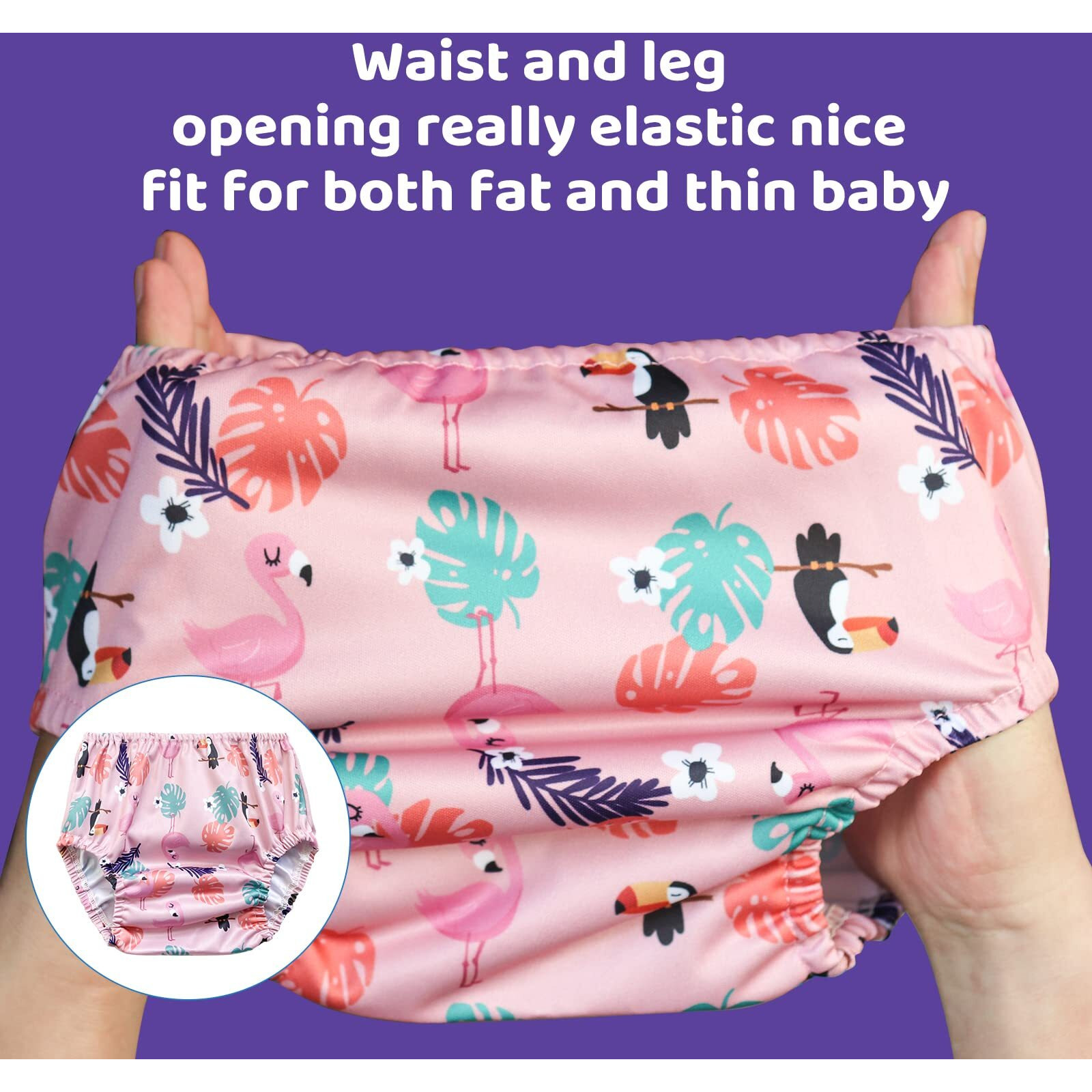 Bisenkid 6 Packs Waterproof Plastic Underwear Covers For Potty Training Good Elastic Plastic Diaper Covers For Potty Training Pants And Cloth Diaper Girl 5T