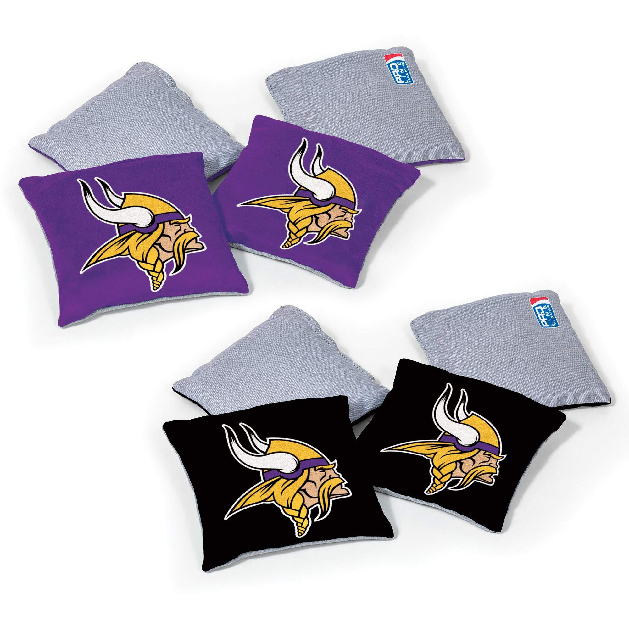 Wild Sports Nfl Minnesota Vikings 8Pk Dual Sided Bean Bags, Team Color
