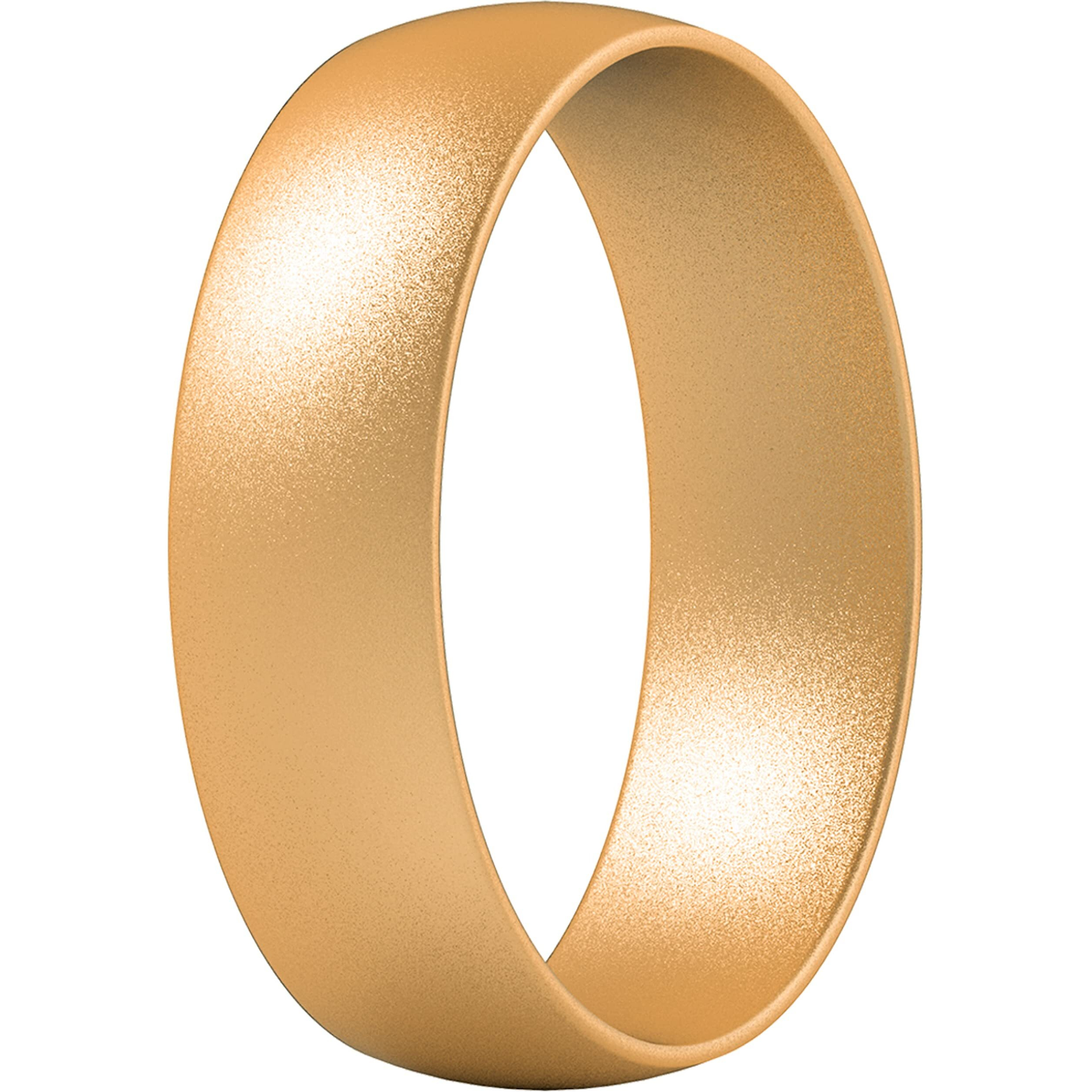 Thunderfit Silicone Rings For Men And Women, 6Mm Wide - 1.5Mm Thick (Gold - Size 6.5-7 (17.75Mm))