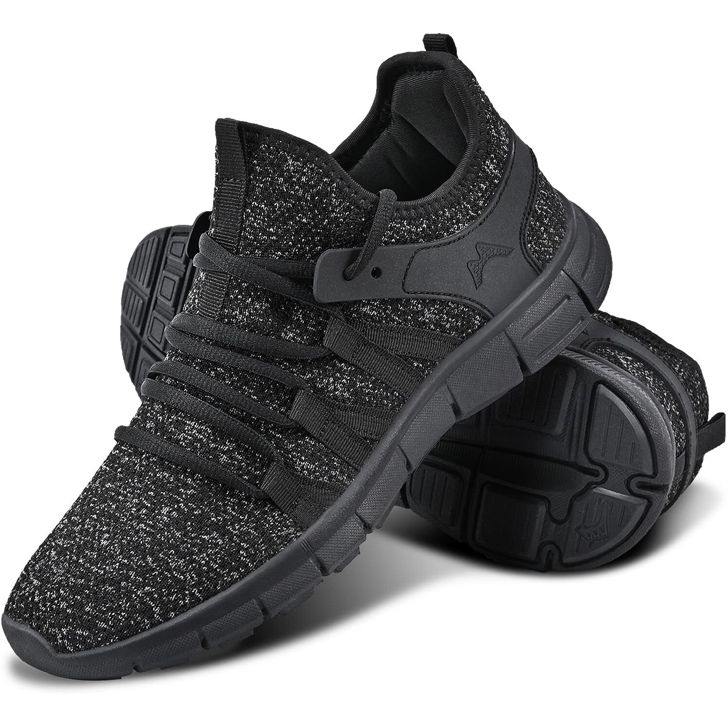 Inzcou Running Shoes Lightweight Tennis Shoes Breathable Mesh Walking Sneakers Starry Black 11Women / 10Men