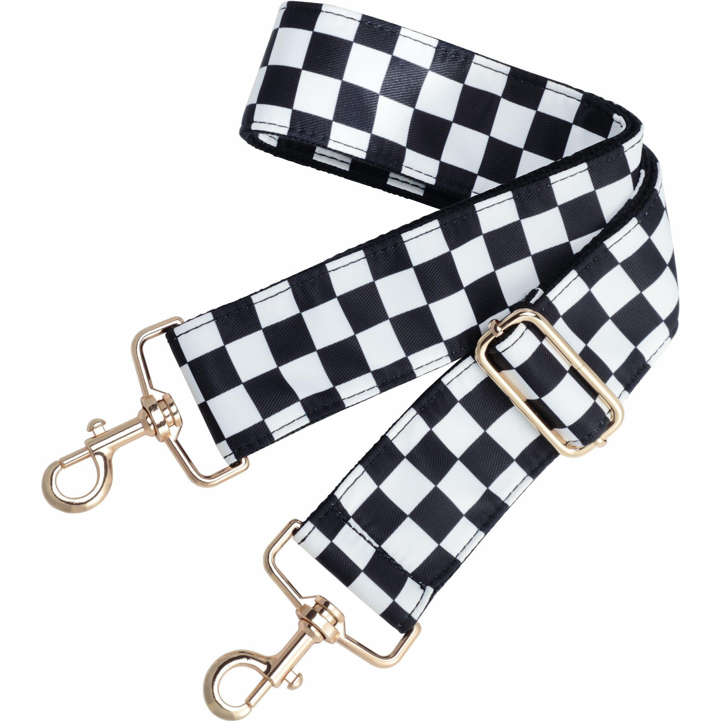 Nefelibata Purse Strap,2" Wide Shoulder Strap Adjustable Replacement,Multi-Pattern Crossbody Canvas Bag Handbag Belts For Unisex Handbag,Crossbody Bags,Shoulder Bags(Black Grid)