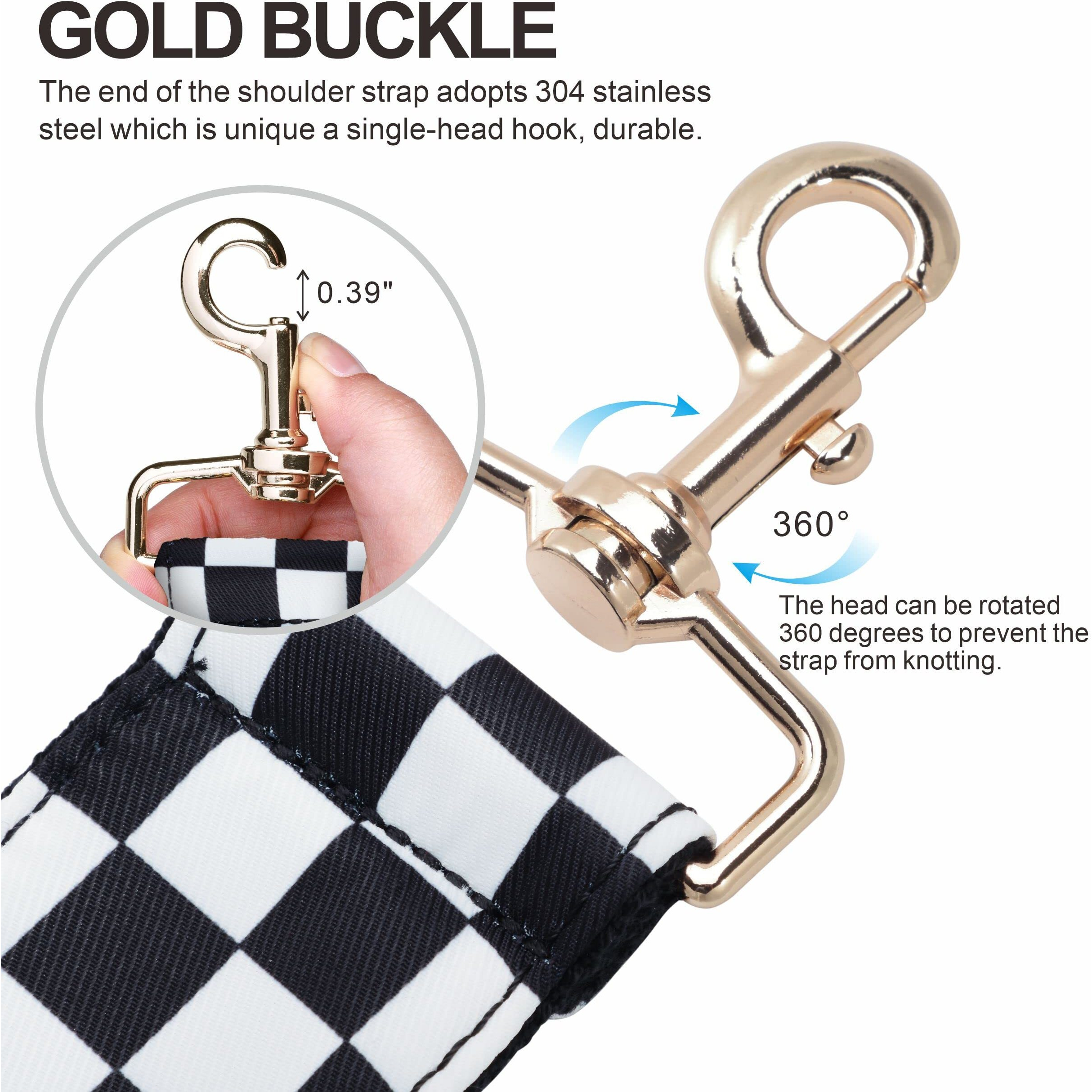 Nefelibata Purse Strap,2" Wide Shoulder Strap Adjustable Replacement,Multi-Pattern Crossbody Canvas Bag Handbag Belts For Unisex Handbag,Crossbody Bags,Shoulder Bags(Black Grid)