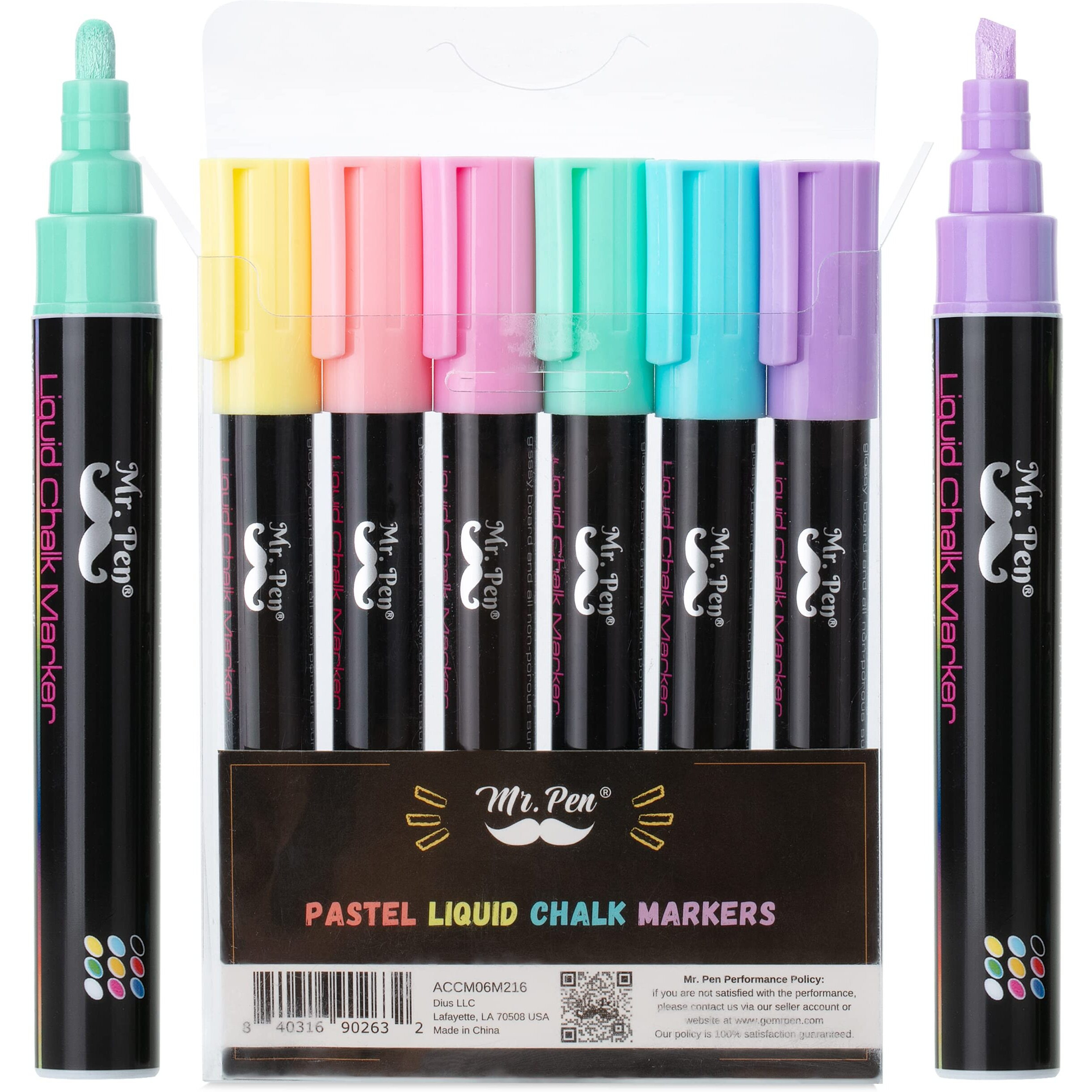 Mr. Pen- Chalk Markers, 6 Pack, Pastel Colors, 8 Labels, Chalkboard Markers, Liquid Chalk Markers, Chalk Markers For Chalkboard, Chalk Pens, Chalk Marker, Glass Markers, Liquid Chalk Markers Erasable
