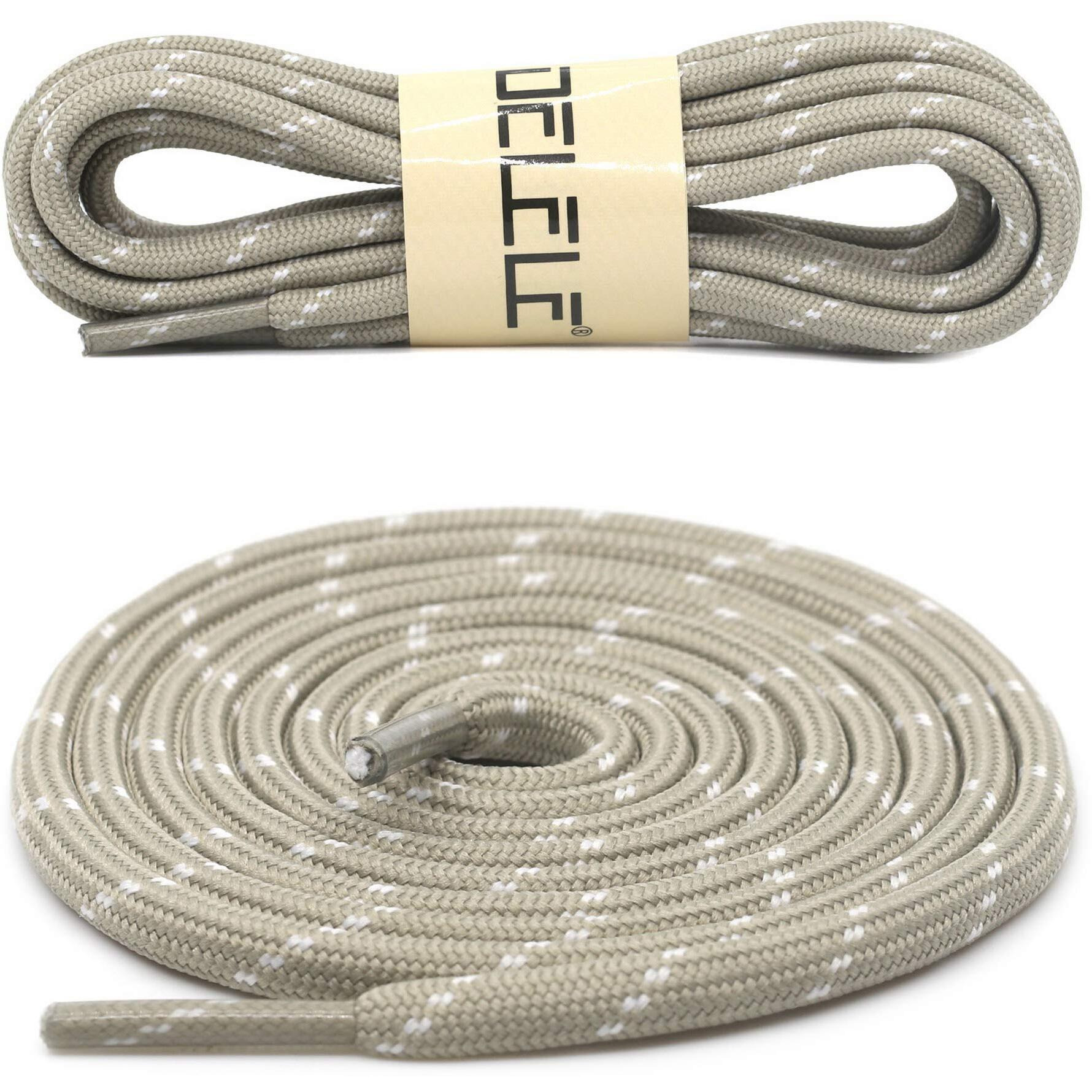 Delele 2 Pair Thick Round Climbing Shoelaces Beige White Dots Hiking Shoe Laces Boot Laces 69 Inch