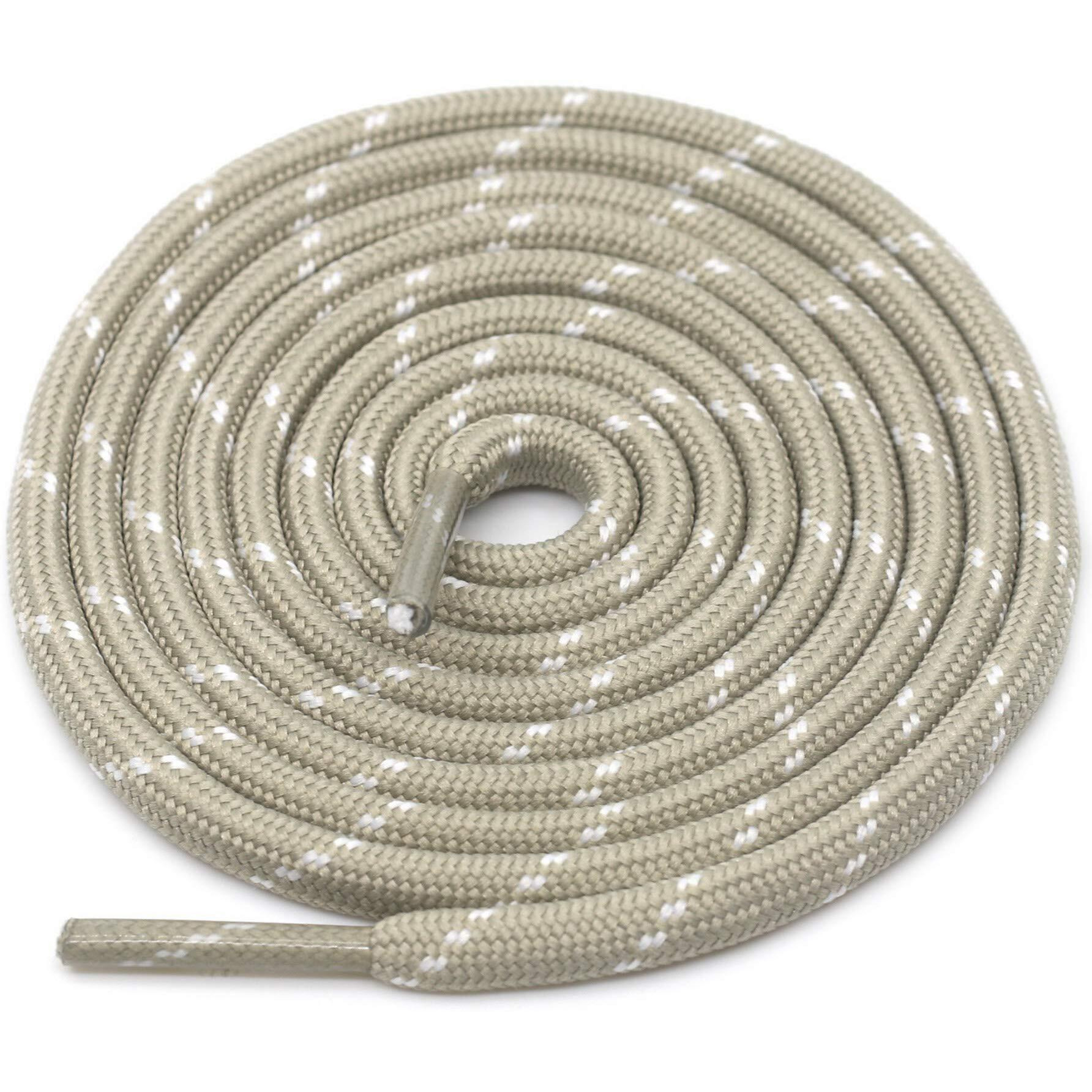 Delele 2 Pair Thick Round Climbing Shoelaces Beige White Dots Hiking Shoe Laces Boot Laces 69 Inch