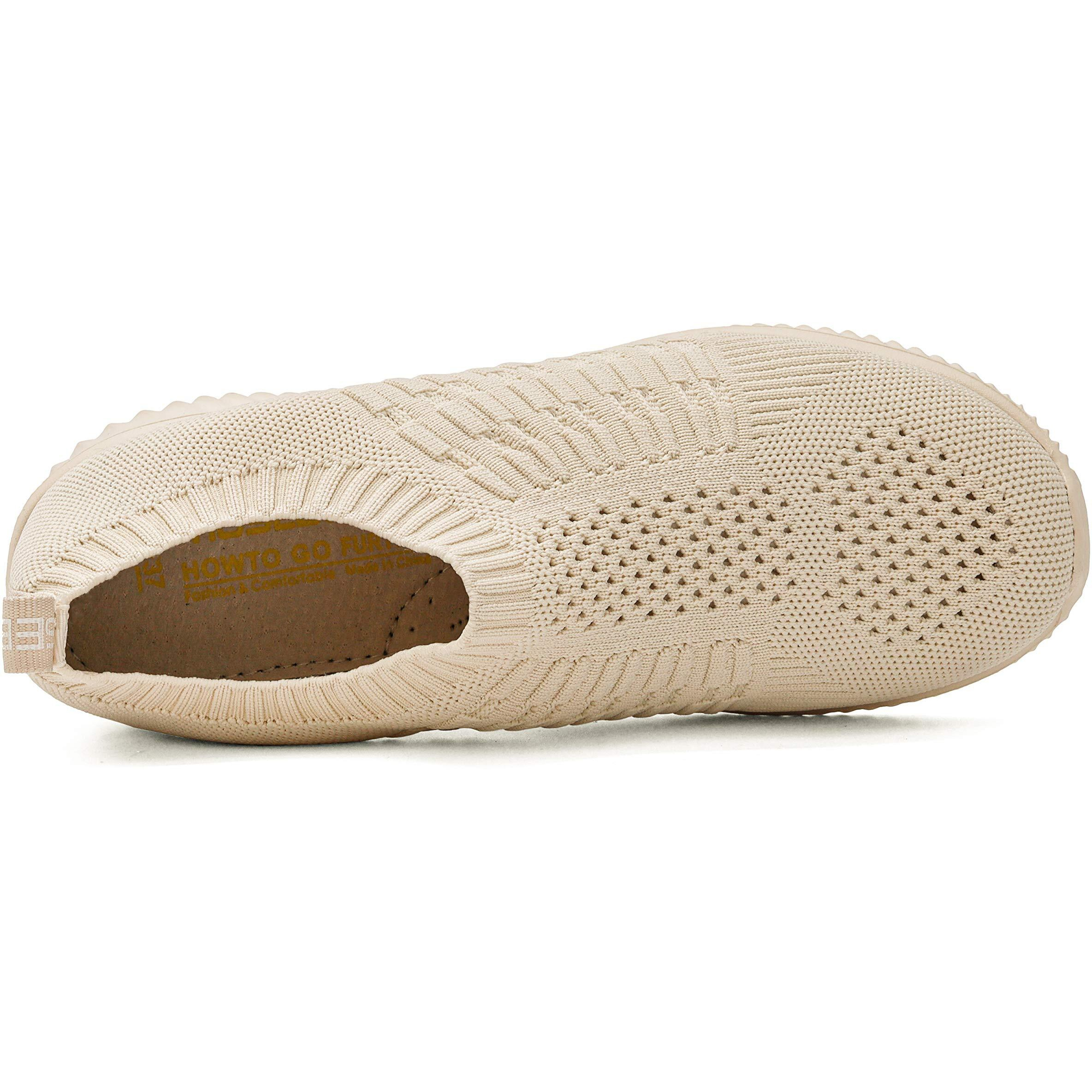 Tiosebon Women's Walking Shoes Lightweight Breathable Yoga Travel Sneakers 11 Us Beige