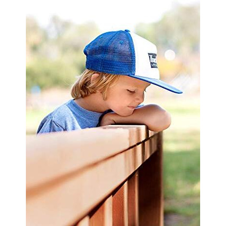 Born To Love, Baby Hats -Toddler Boy Outfit - Infant Sun Hat - Toddler Baseball Hat, Newborn Youth Flat Brim Mesh Trucker Surf Skatebro Fitted Beach Cap Gorros Para Bebes (Xs 6-12 Months, Blue)