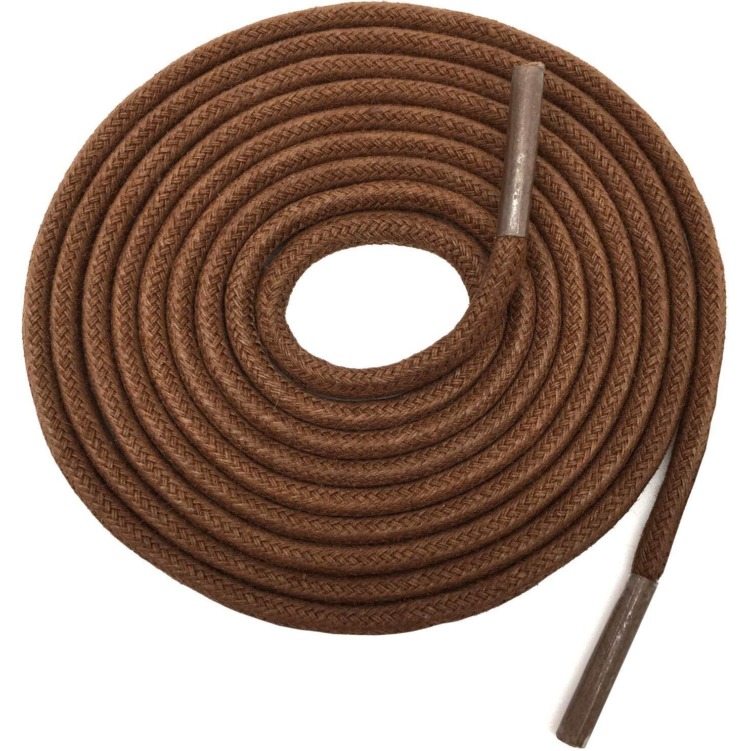 Yfine 31.5&quotInch Round Waxed Dress Shoes Shoelaces Boots Shoe Laces Light Brown (2 Pair)