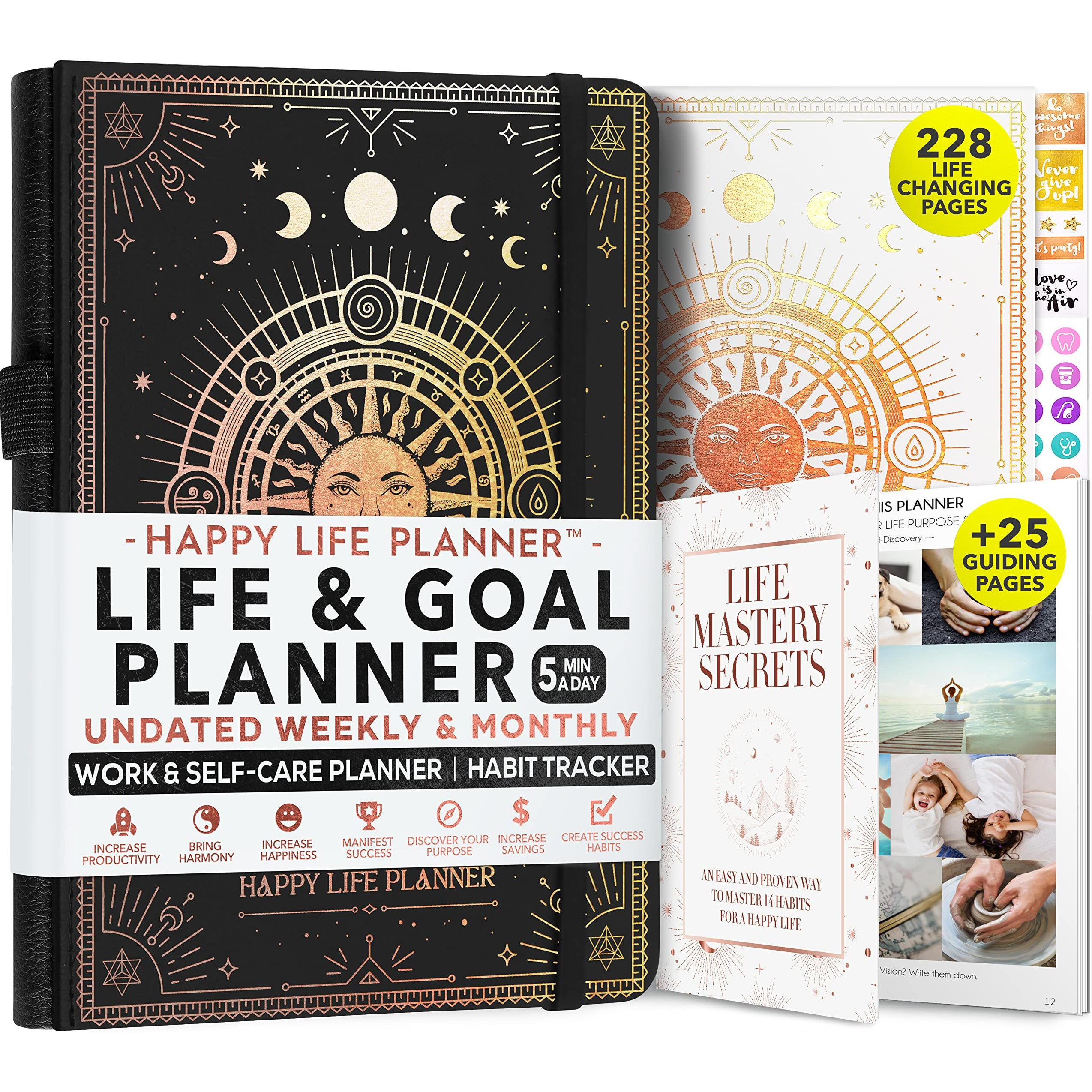 Life And Goal Planner - Undated Daily, Weekly & Monthly Planner For Passion, Organizer, Increase Productivity, Purpose, Success & Happiness, Journal, Agenda, To Do List, Business Planner, Notes, Appointment Book, Undated Planner Start Anytime