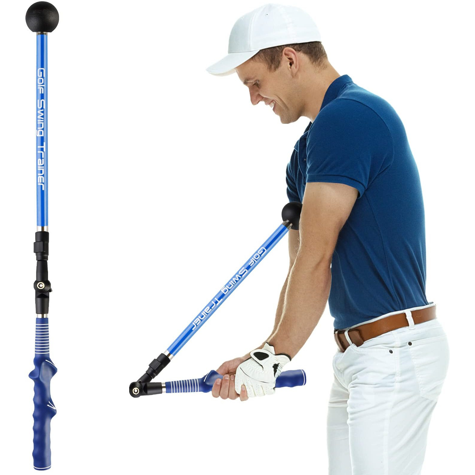 Taotop Golf Swing Trainer Aid Adjustable, Portable Golf Training Aid To Improve Hinge, Forearm Rotation, Shoulder Turn - Lightweight, Foldable Golf Swing Training Aid Stick With Ergonomic Grip