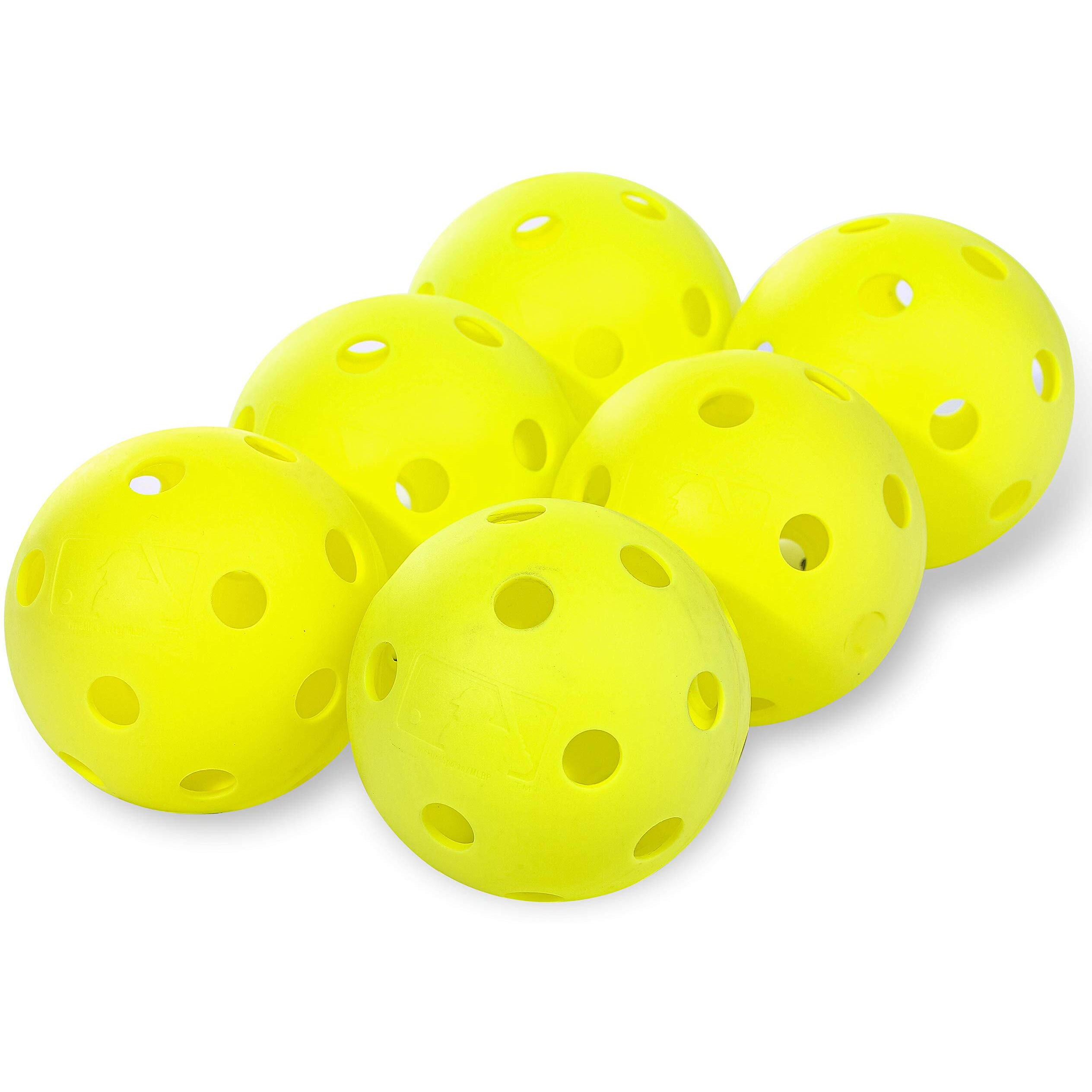 Franklin Sports Plastic Softballs - Mlb - Includes 6 Balls For Batting Practice Or Backyard Baseball Play - Replacement Balls - 90Mm Official Baseball Size - Yellow