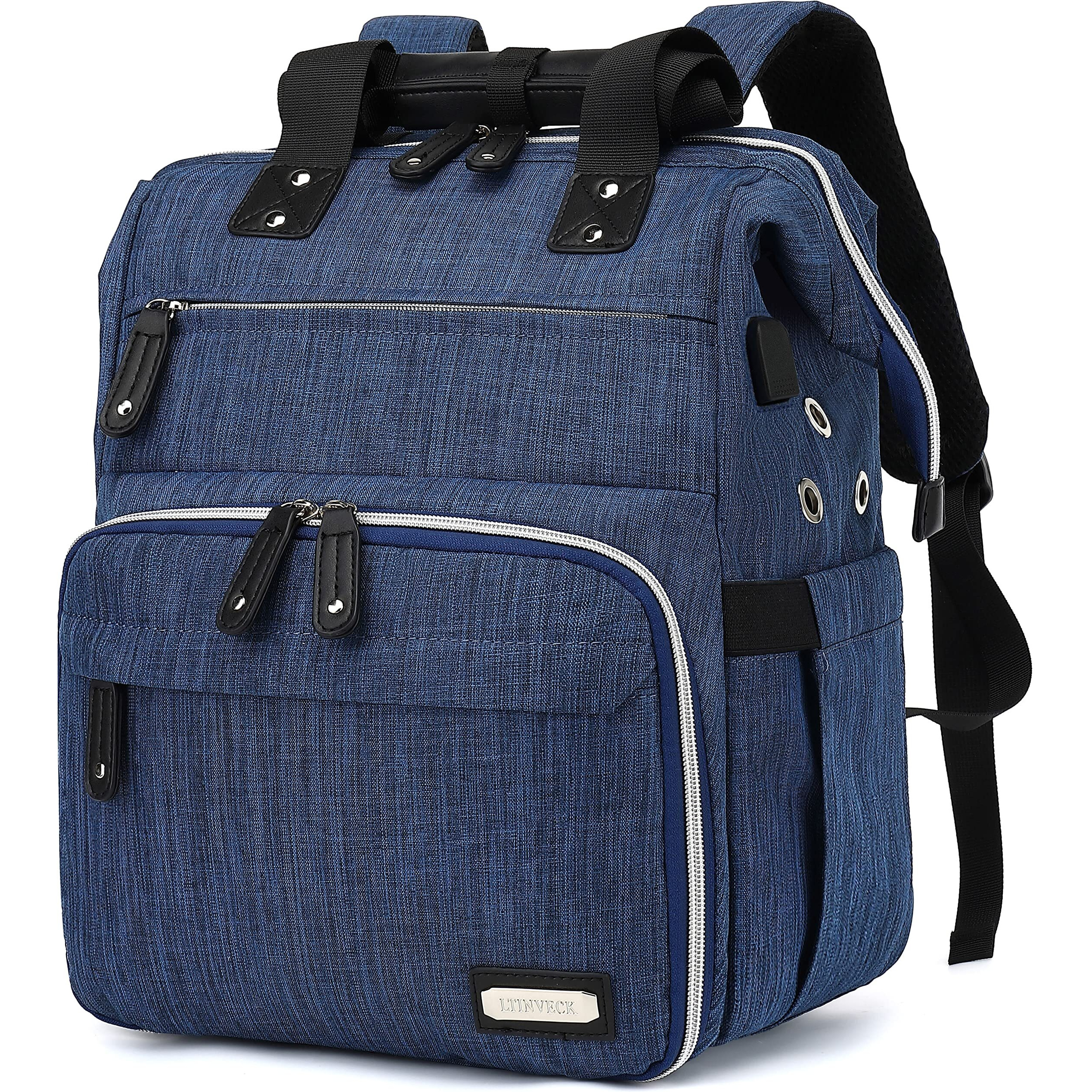 Knitting Bag Backpack,Yarn Storage Organizer Travel Crochet Bag With Usb Charging Port,Large Capacity Yarn Storage Tote Bag Yarn Holder Case For Carrying Projects, Knitting Needles, Crochet Hooks