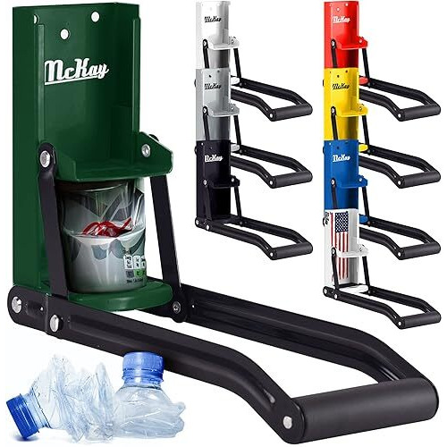 Mckay 16 Oz. Metal Can Crusher, Heavy-Duty Wall-Mounted Smasher For Aluminum Seltzer, Soda, Beer Cans And Bottles For Recycling - Hunter Green