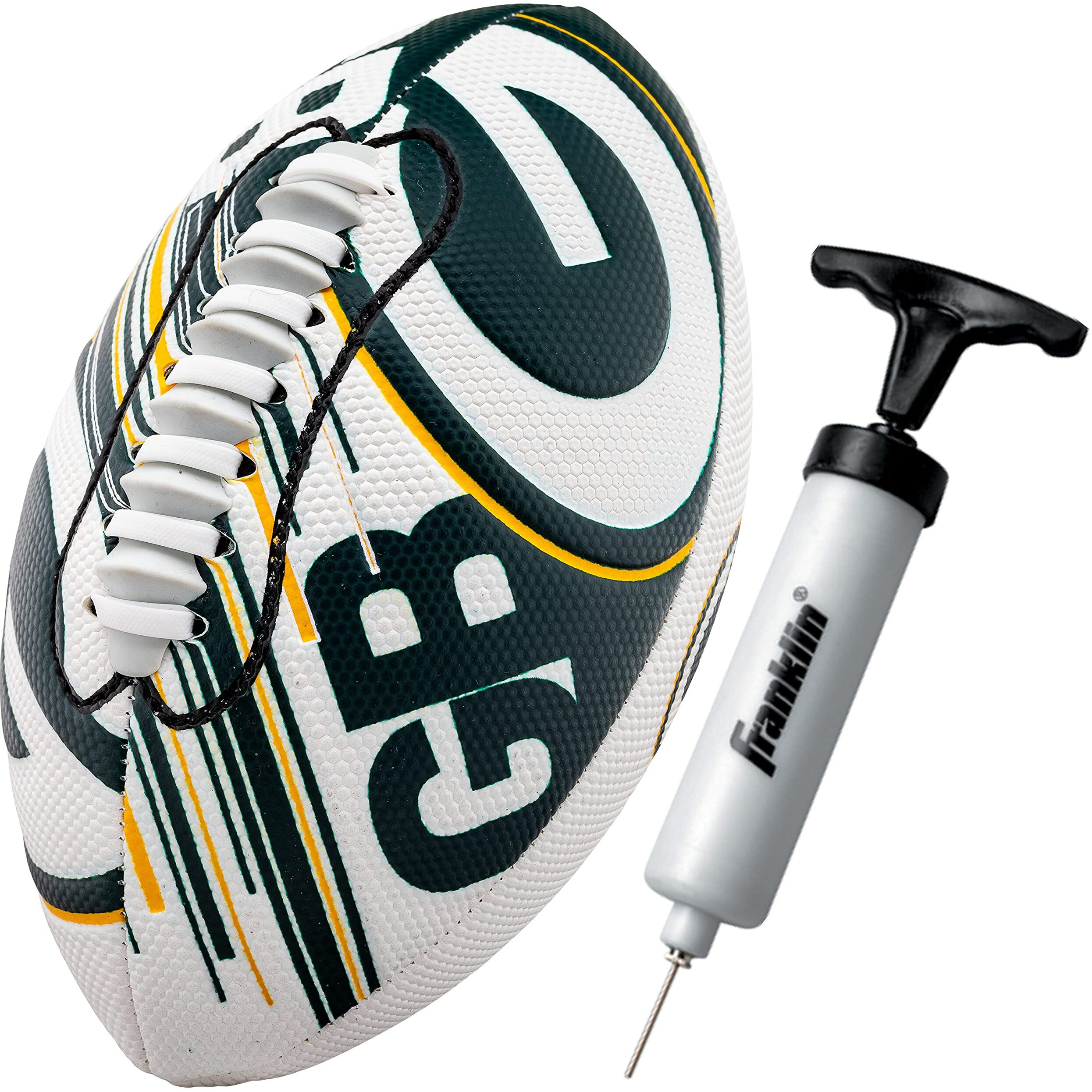 Franklin Sports Nfl Green Bay Packers Football - Youth Mini Football - 8.5 Football- Spacelace Easy Grip Texture- Perfect For Kids