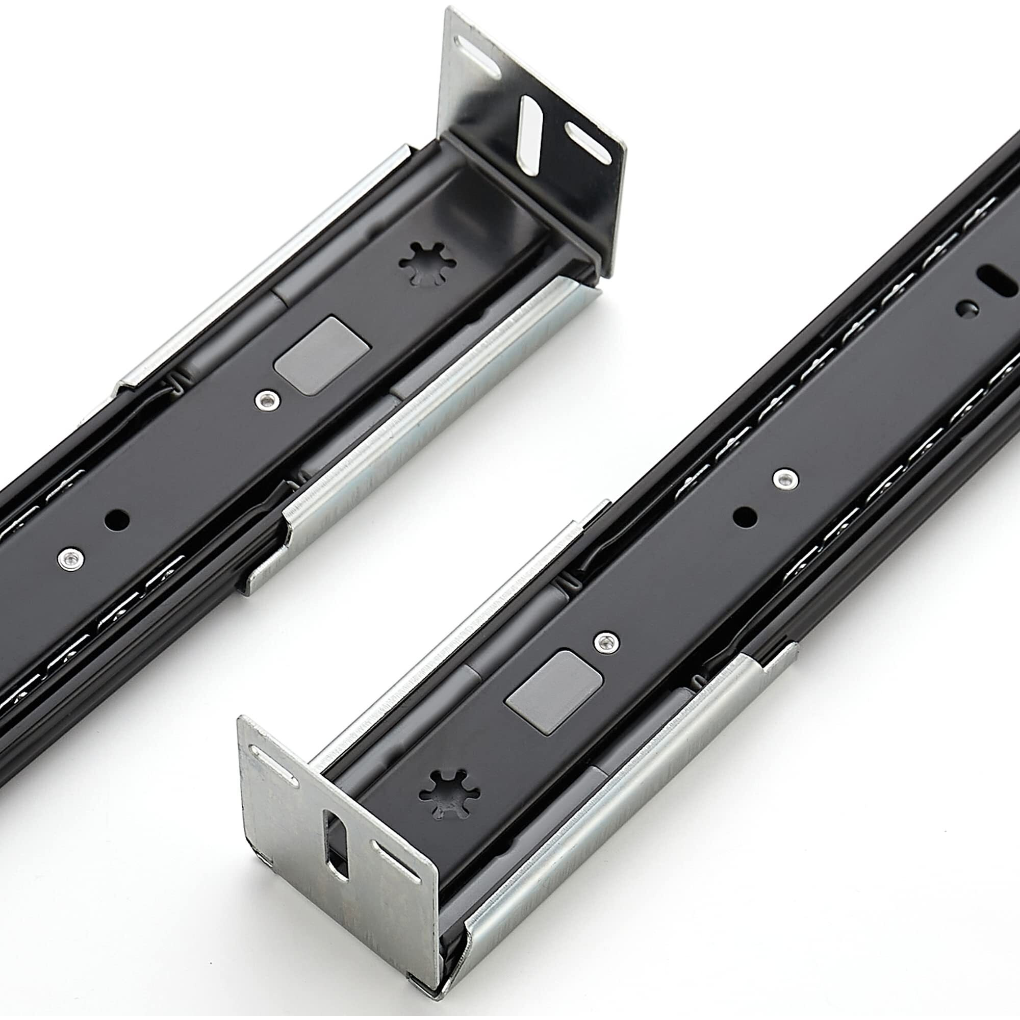 5 Pairs - 10 Pack Silver Heavy Duty Rear Mount Brackets For Soft Close Cabinet Drawer Slides, Metal Replacement Part For Full Extension Ball Bearing Side Mount Drawer Track Guide