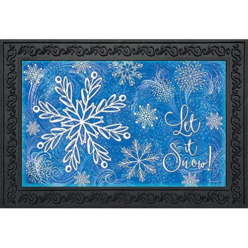 Briarwood Lane Glistening Snowflakes Winter Doormat Let It Snow Indoor Outdoor 30 X 18