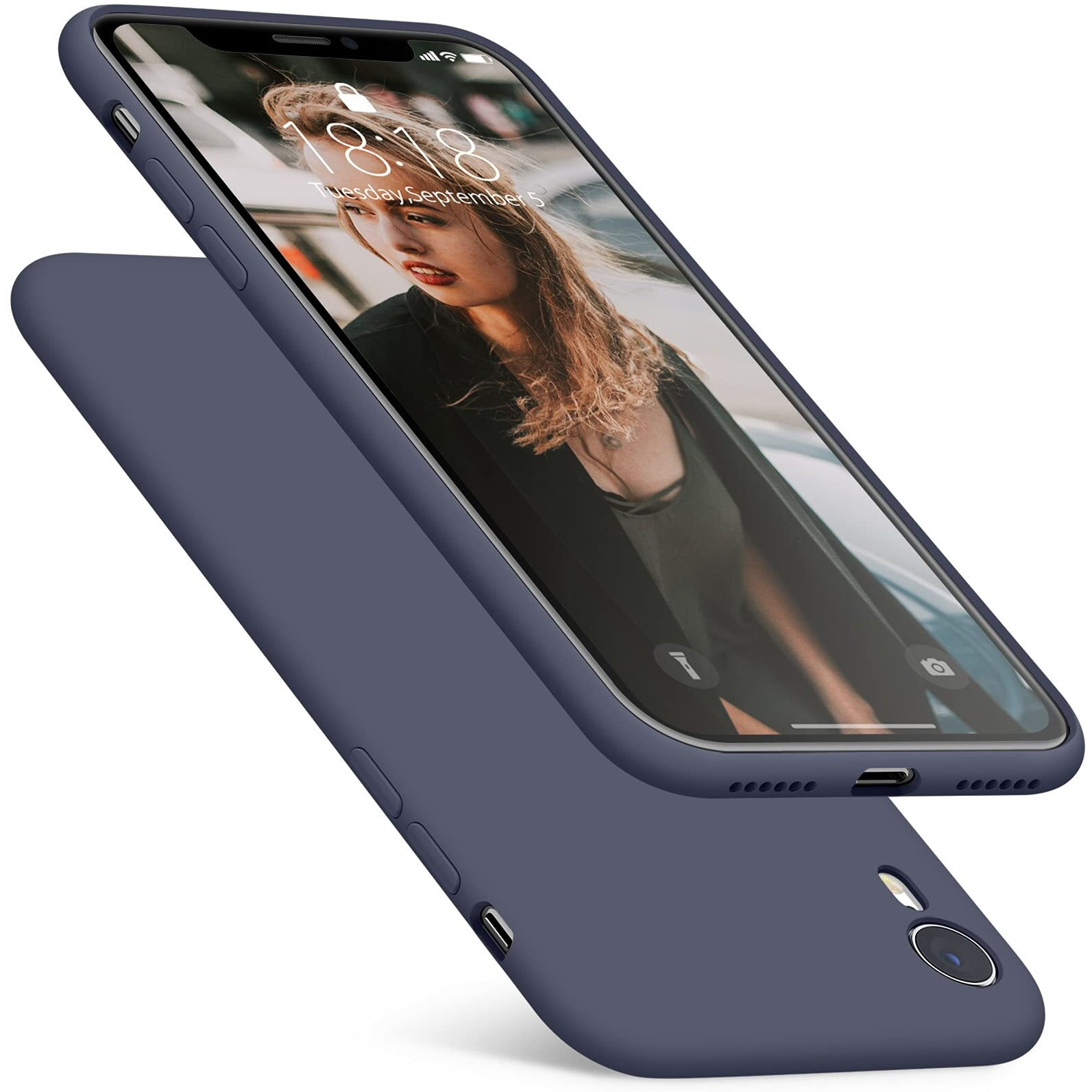 Dtto Compatible With Iphone Xr Case, [Romance Series] Silicone Case With Hybrid Protection For Iphone Xr 6.1 Inch - Dark Blue