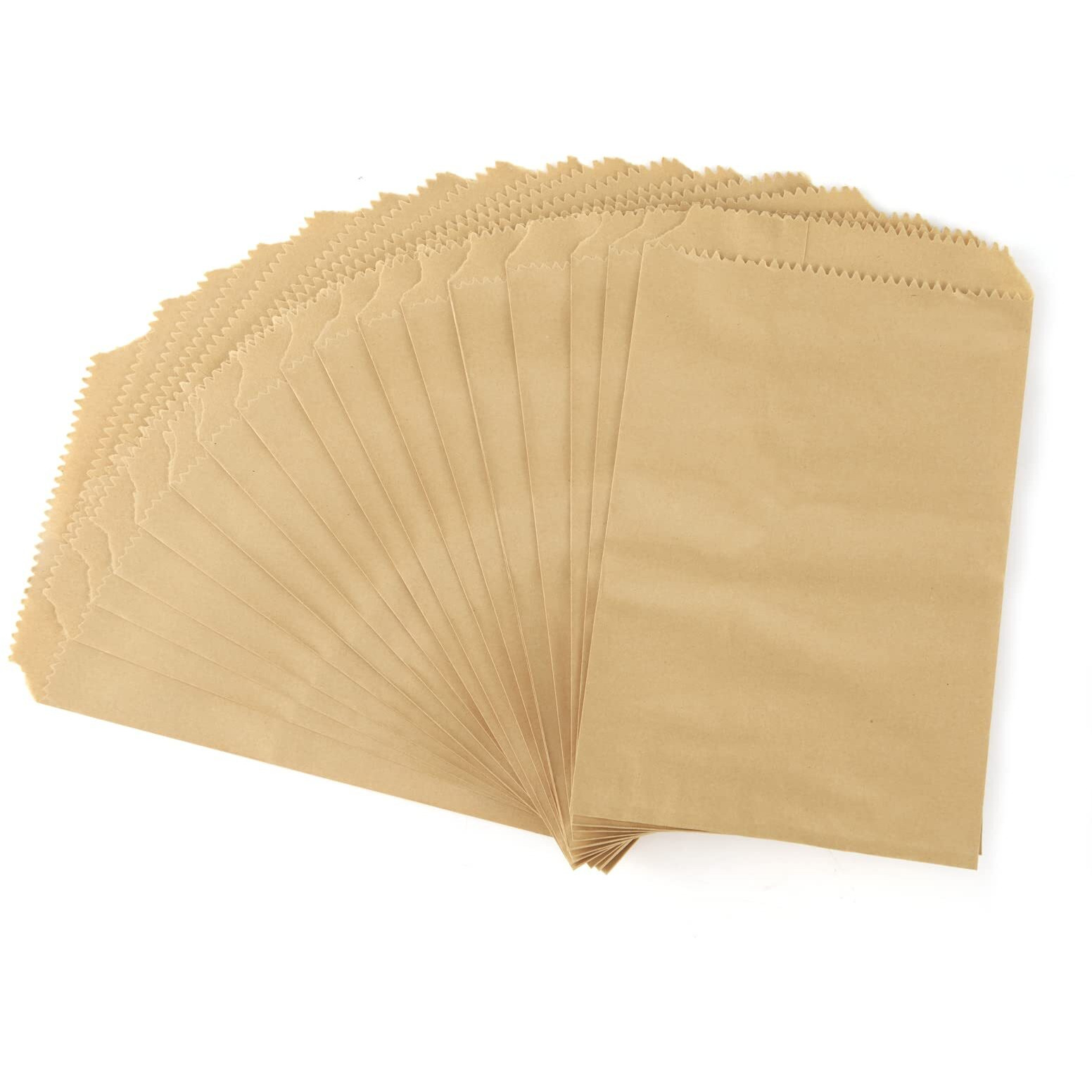 Focciup 100 Pack Brown Kraft Paper Bags 6X8 Inches Flat Envelopes Merchandise Bags For Party Favor Treat Bags