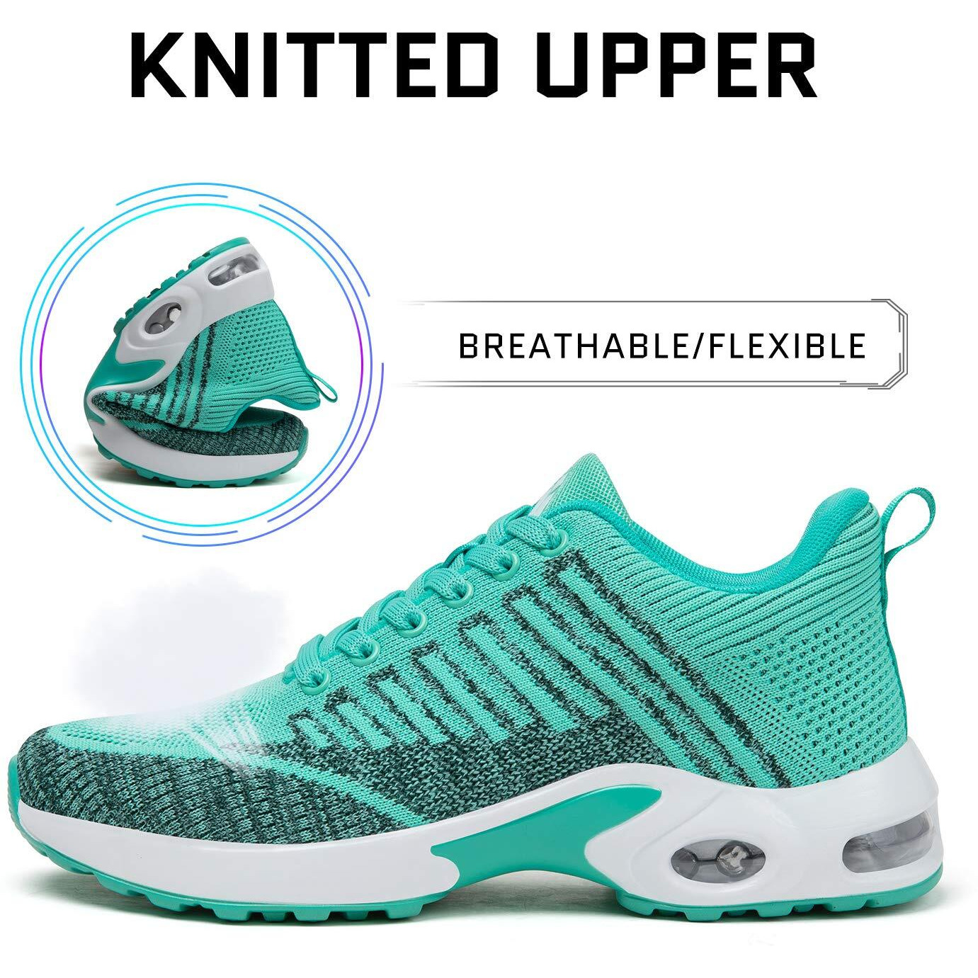 Mishansha Air Cushion Running Shoes Jogging Gym Breathable Womens Sneakers Lightweight Athletic Tennis Sport Shoes Light Green 5.5