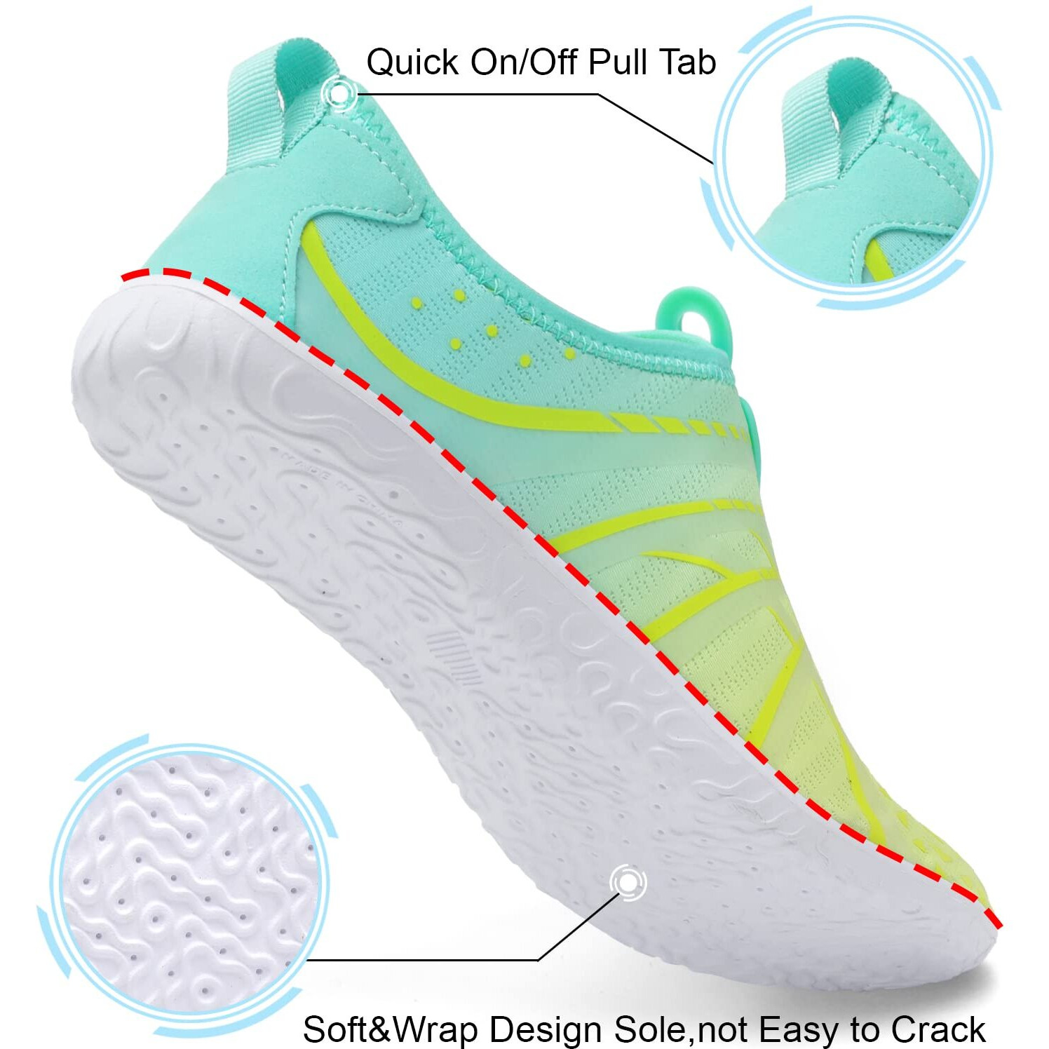 Spesoul Womens And Mens Water Shoes Breathable Quick Dry Swim Shoes Barefoot Aqua Socks Beach Shoes For Pool River Yoga Outdoor Water Sports 8-9 Women Women/6.5-7 Men