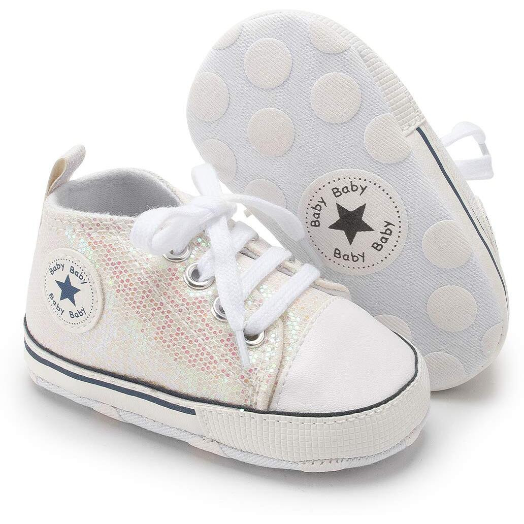 Kidsun Tutoo Unisex Baby Boys Girls High Top Sneaker Soft Anti-Slip Sole Newborn Infant First Walkers Canvas Denim Shoes