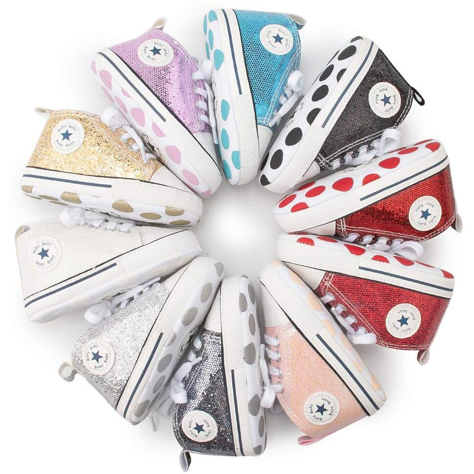 Kidsun Tutoo Unisex Baby Boys Girls High Top Sneaker Soft Anti-Slip Sole Newborn Infant First Walkers Canvas Denim Shoes