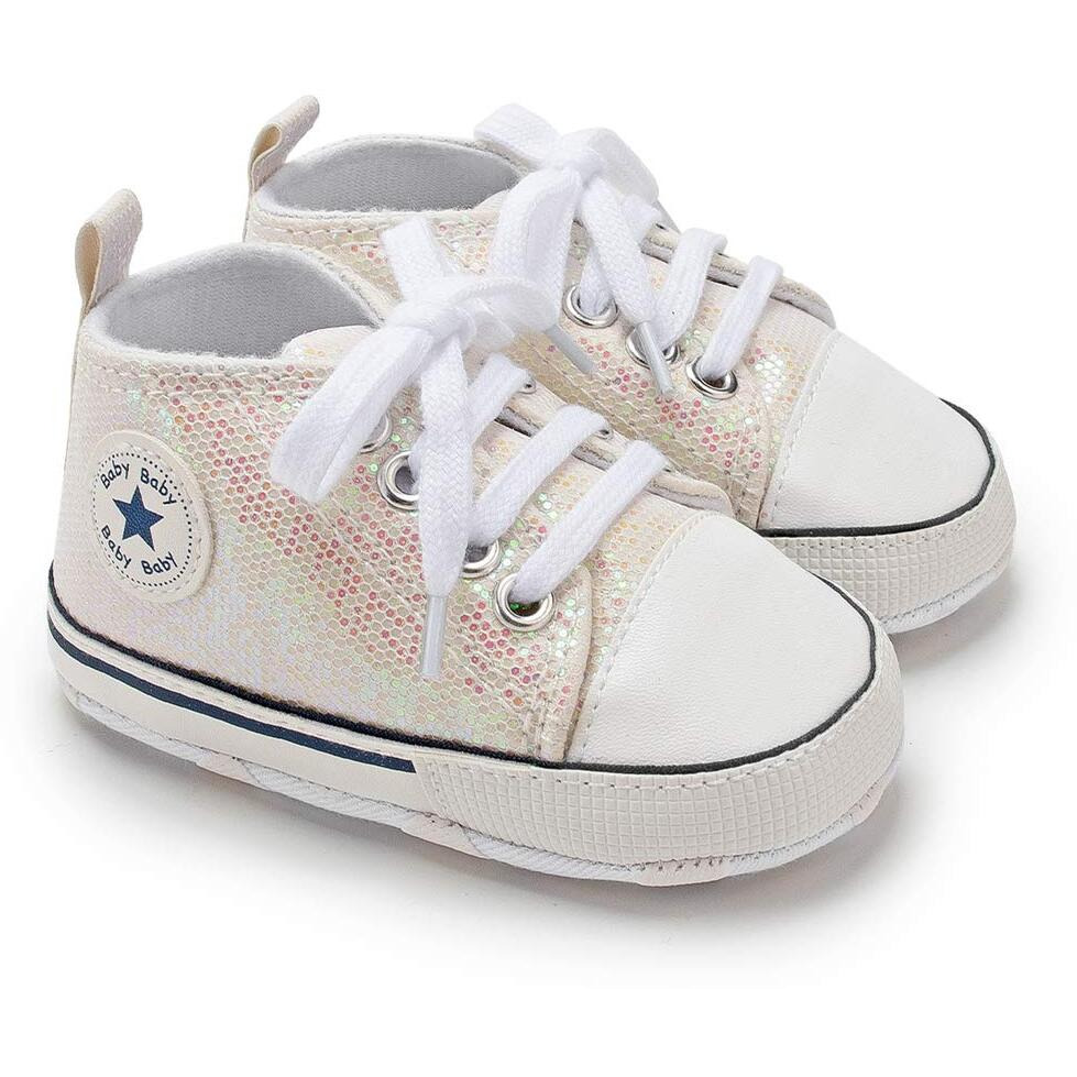 Kidsun Tutoo Unisex Baby Boys Girls High Top Sneaker Soft Anti-Slip Sole Newborn Infant First Walkers Canvas Denim Shoes