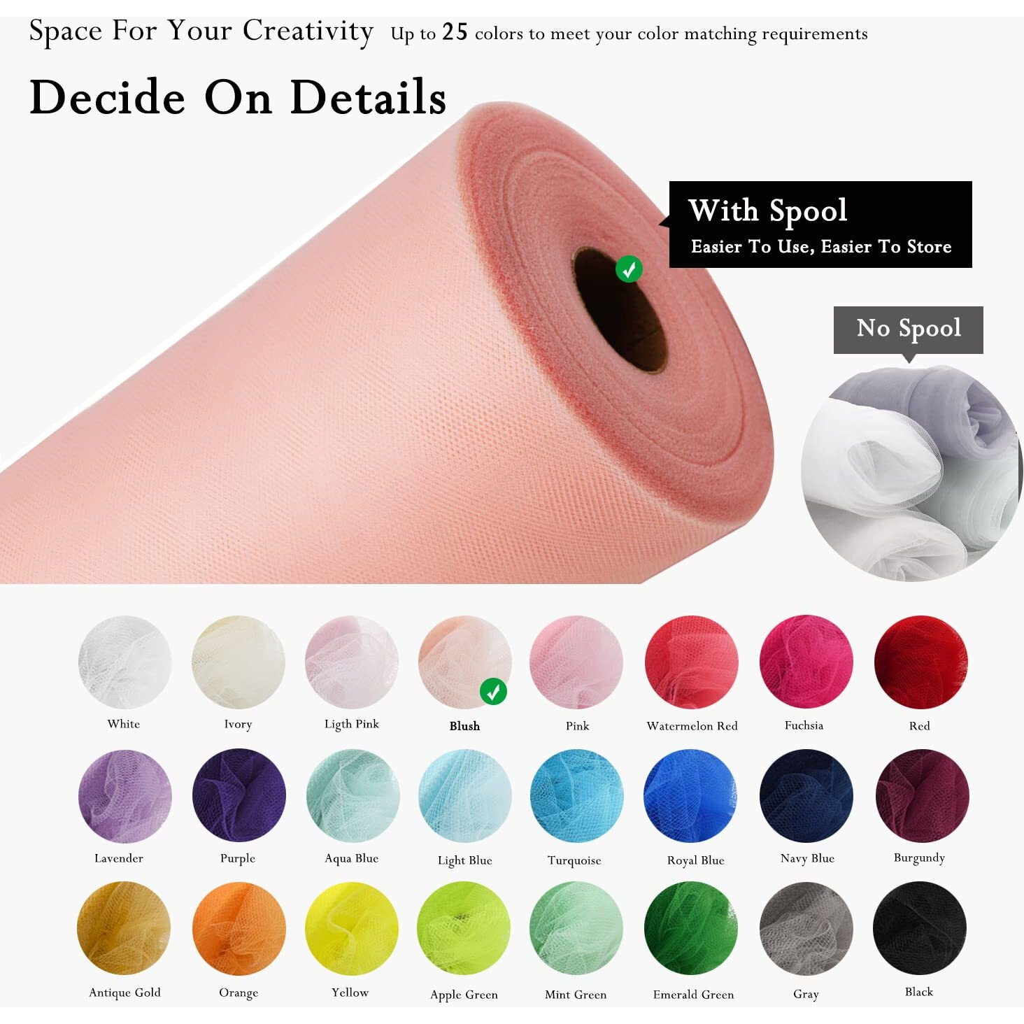 Blush Tulle Fabric Rolls 54 Inch By 40 Yards Tulle Bolt Spool For Wedding Decorations Diy Tutu Baby Shower Table Skirt Ceiling Decor Birthday Party Craft Supplies