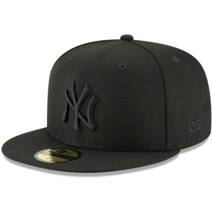 New Era 59Fifty Hat Mlb Basic New York Yankees Black/Black Fitted Baseball Cap (7 7/8)