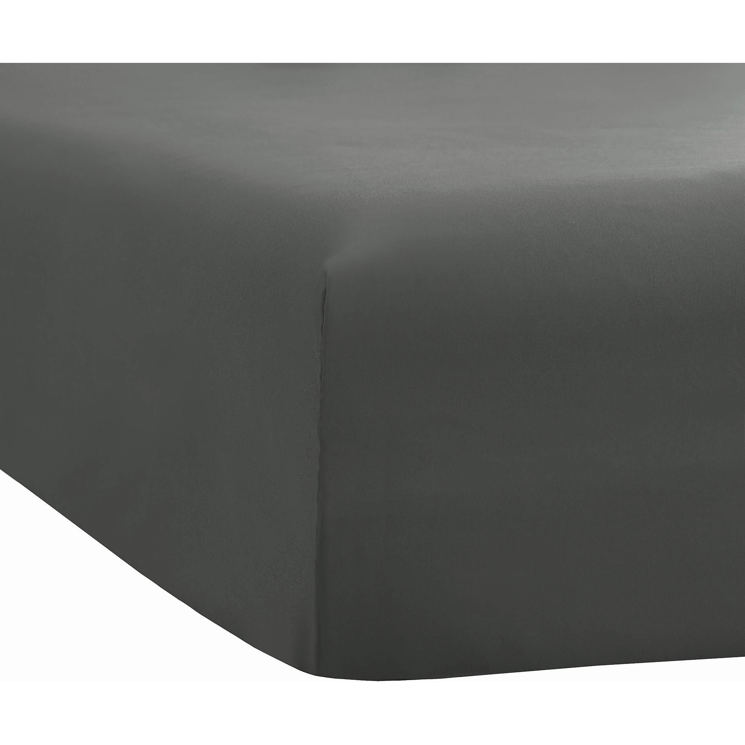 Sfoothome Fitted Sheet Dark Gray, 14 Inch Deep Pocket, Queen Bed Fitted Sheet - Soft And Comfortable Microfiber - Fade Wrinkle Resistant