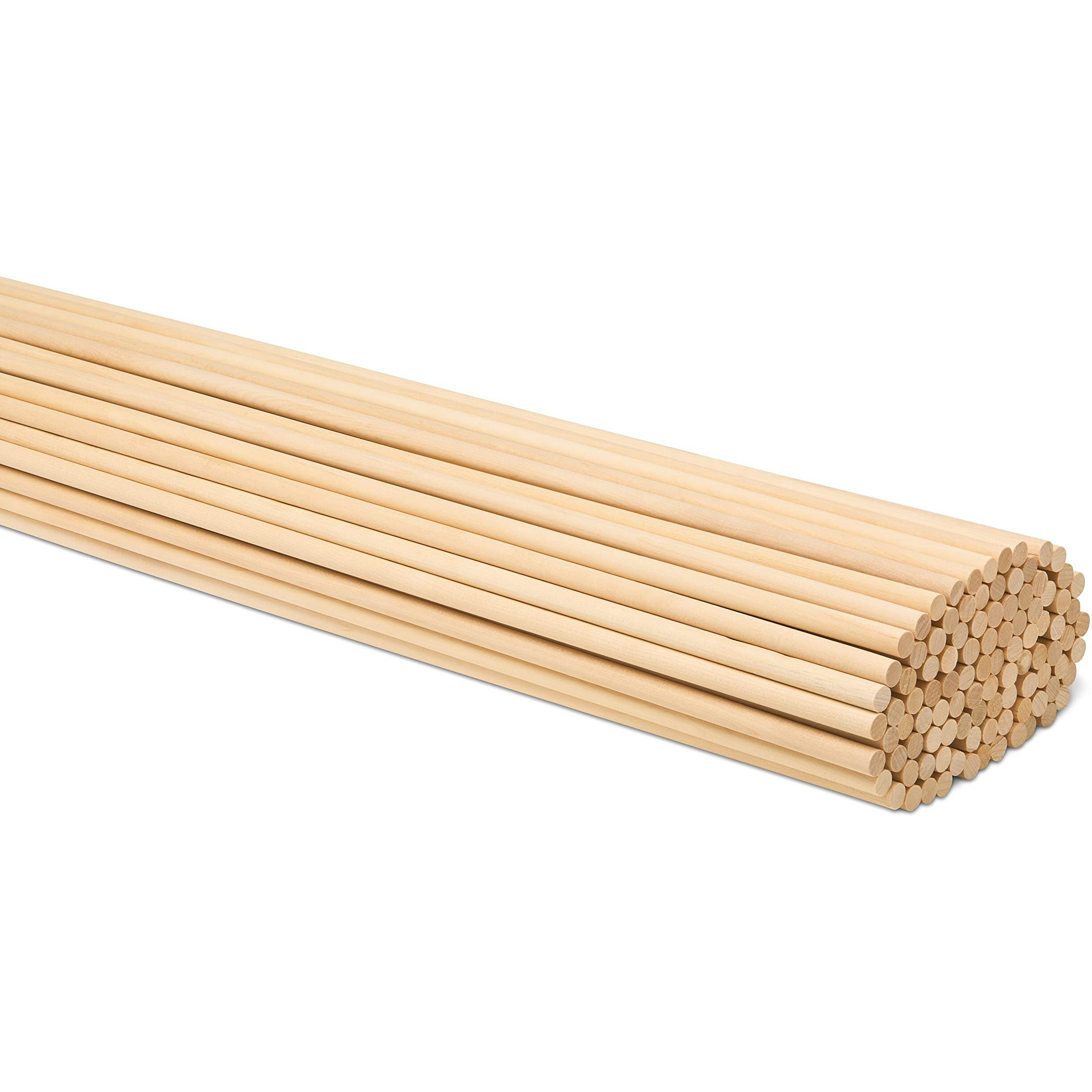 Dowel Rods Wood Sticks Wooden Dowel Rods - 3/8 X 36 Inch Unfinished Hardwood Sticks - For Crafts And Diyers - 100 Pieces By Woodpeckers
