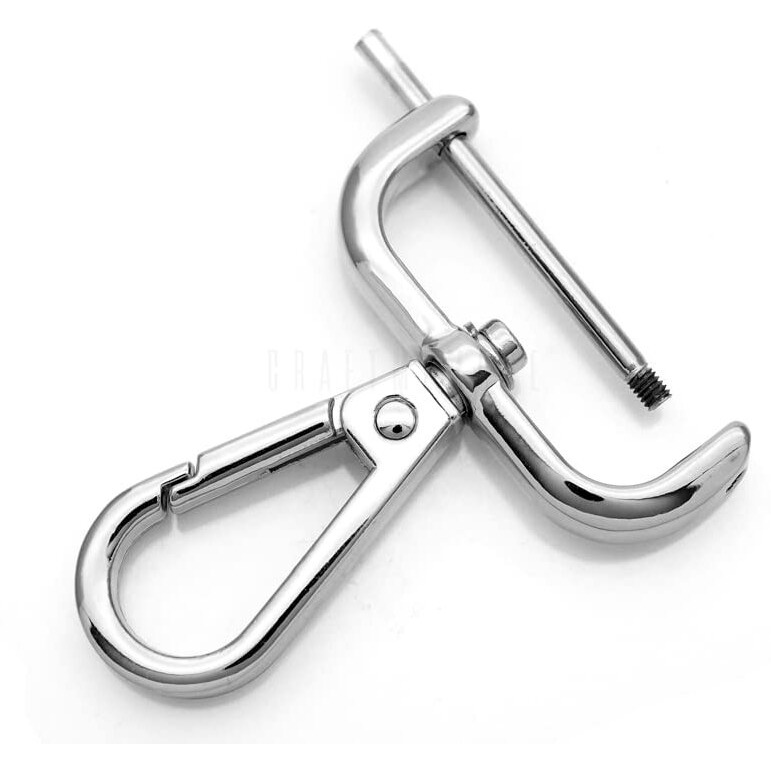 Craftmemore 2Pcs Detachable Snap Hook Swivel Clasp Wscrew Bar Vt493 Bag Strap Hardware Replacement (1-14 Inch, Silver)