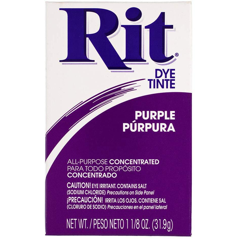 All-Purpose Concentrated Dye Powder - Package Displays Approximate Color On 100% White Cotton (Purple)