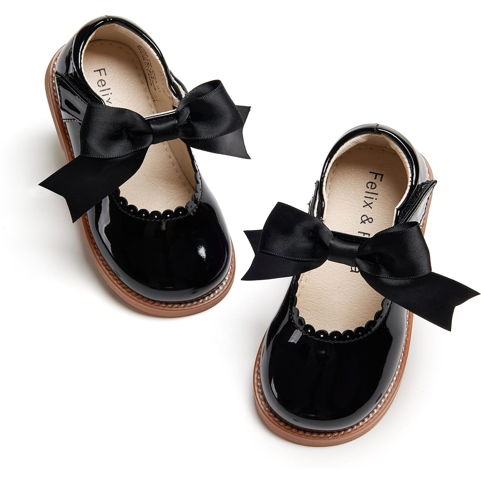 Felix & Flora Toddler Little Black Girl Mary Jane Dress Shoes Size 11 - Ballet Flats Girl Party School Wedding