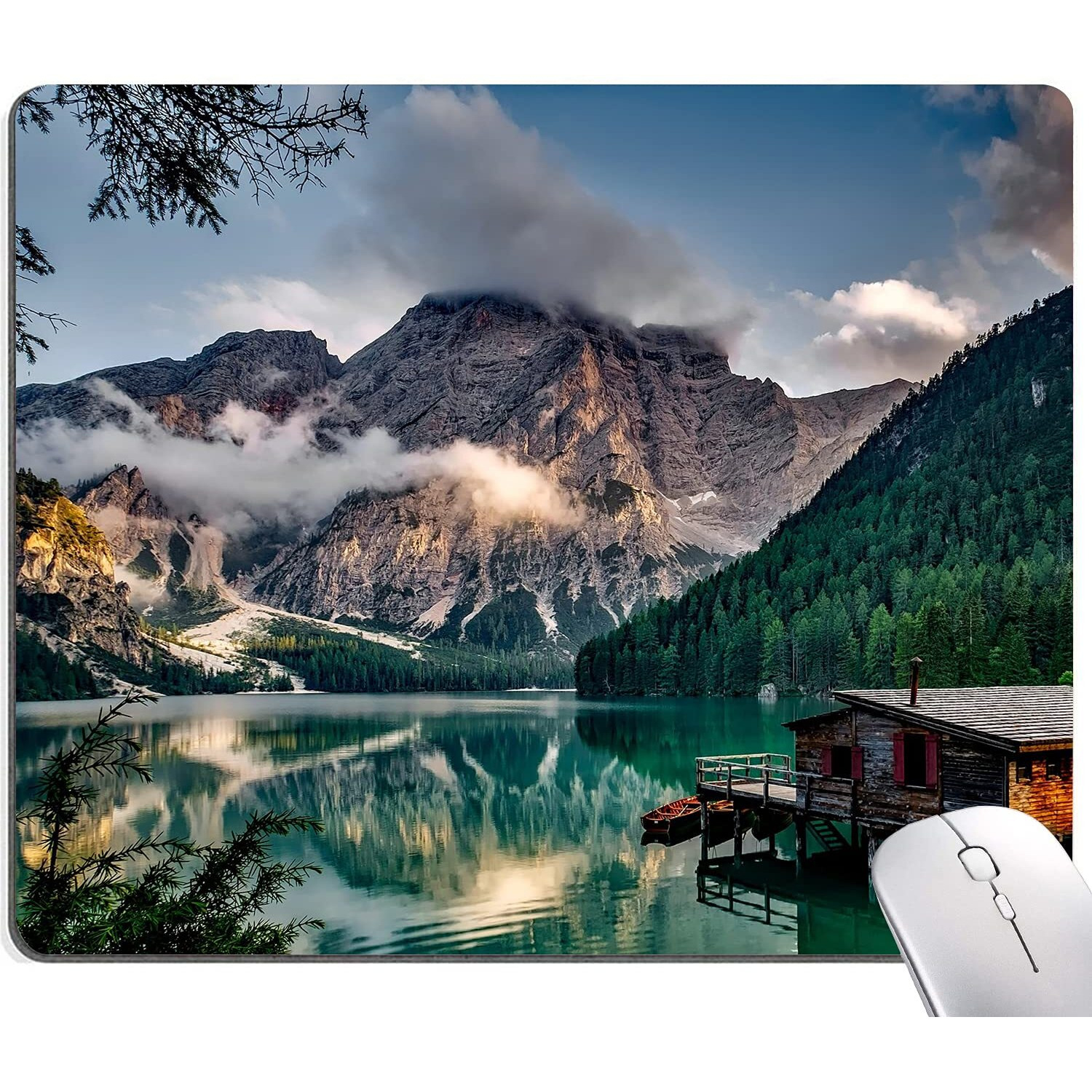 Hokafenle Mouse Pad, Natural Mountains Landscape Mouse Pad, Computer Mouse Mat Square Waterproof Mousepad Non-Slip Rubber Base Mousepads For Office Home Laptop
