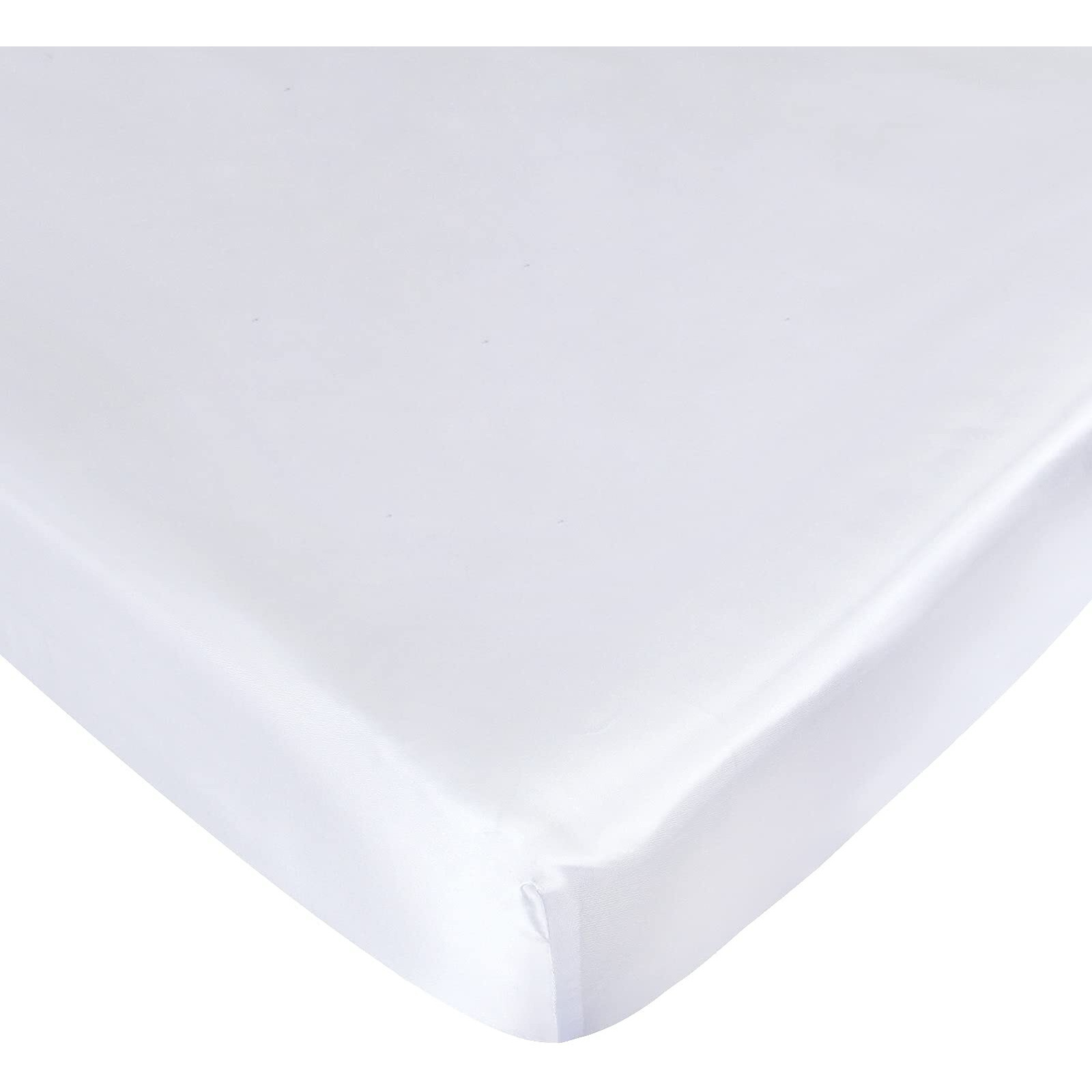 Satin Pack And Play Sheet Fitted, Soft & Silky Portable Playard/Mini Crib Sheets Mattress Cover For Boys And Girls, Compatible With Graco Pack N Play For Baby Hair And Skin, White