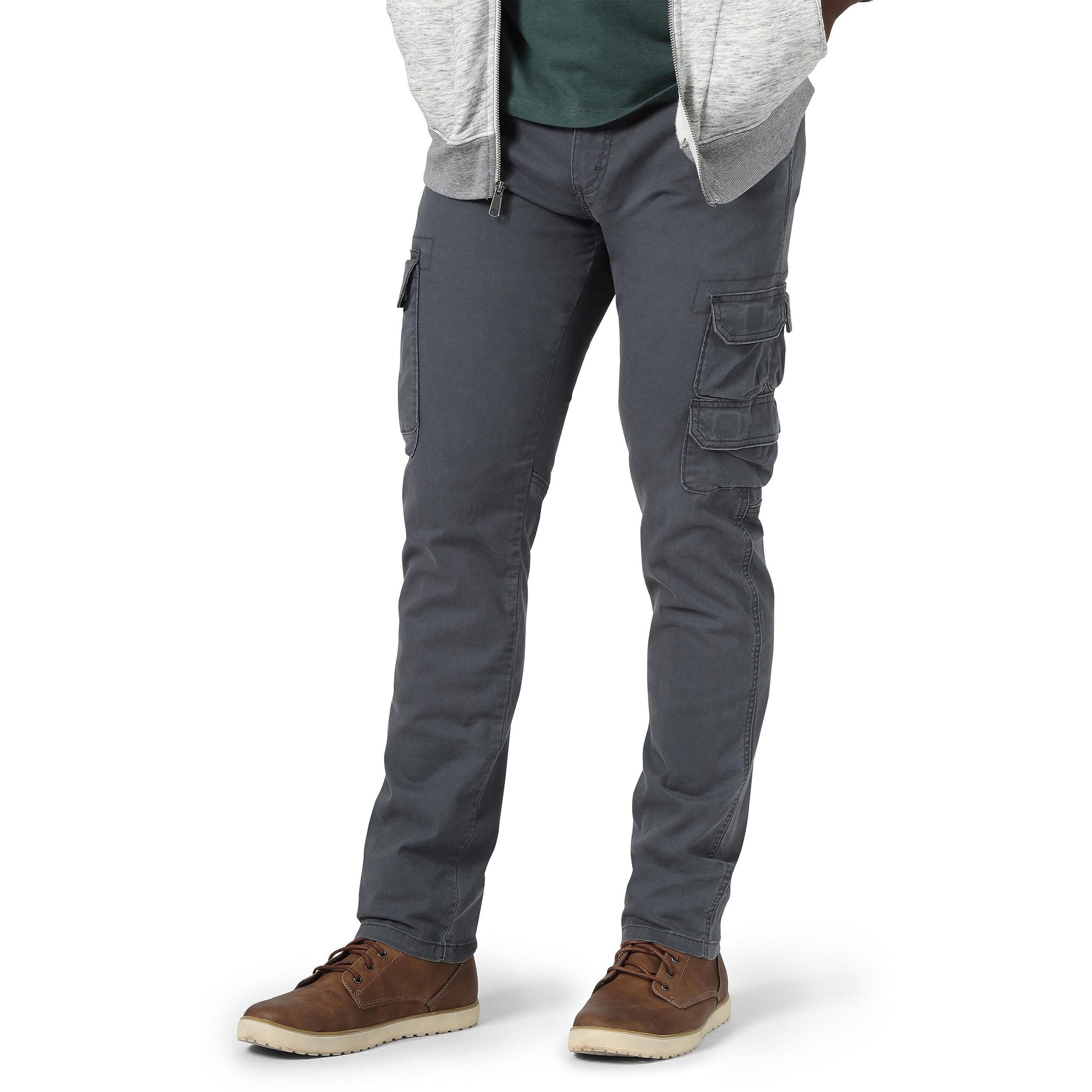 Wrangler Authentics Mens Regular Tapered Cargo Pants, Pewter, 29W X 30L Us
