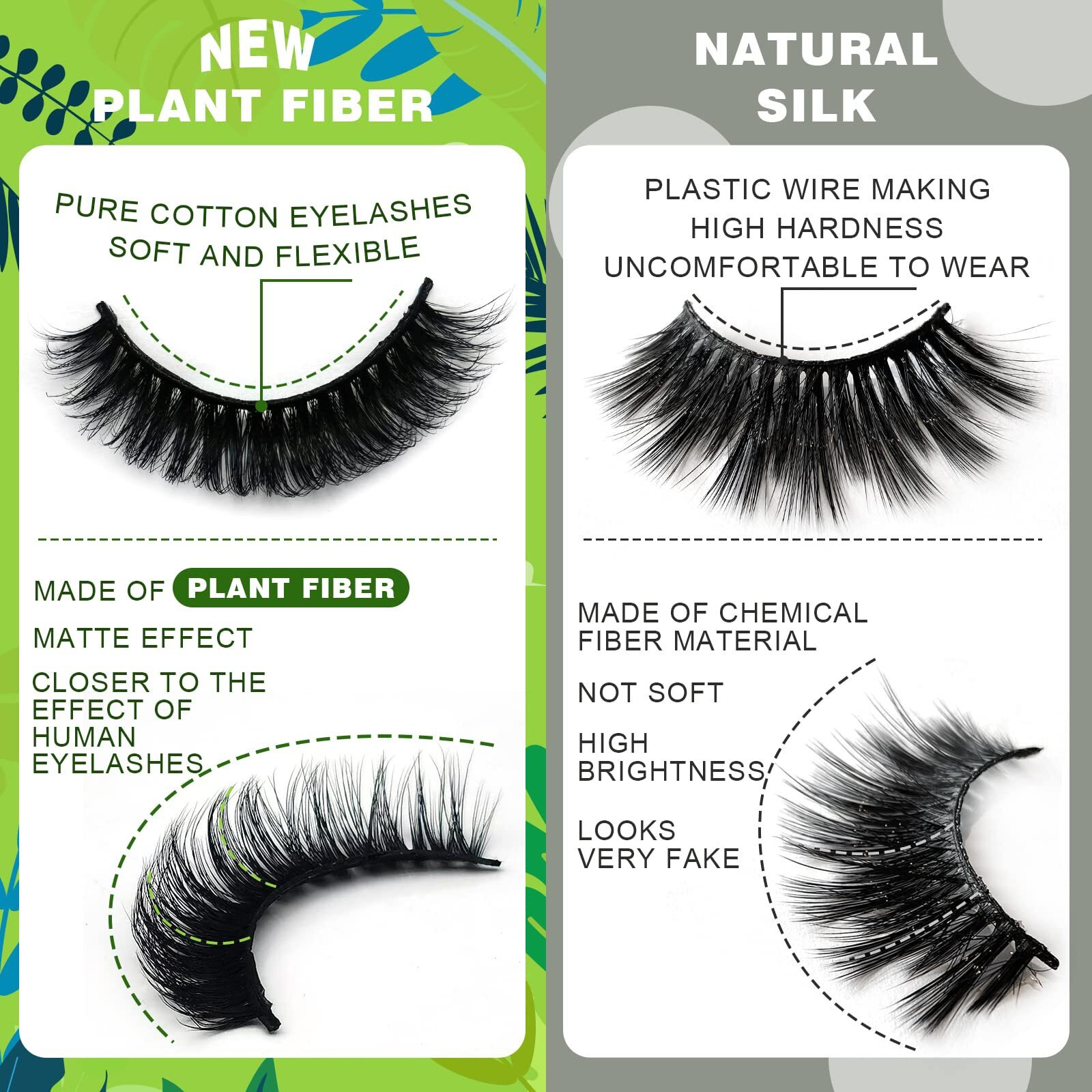 3D Plant Fibre Russian Strip Lashes, D Curl Lash Strips, Natural False Lashes Mink, Wispy Fake Lashes, D Curl Strip Lashes, Natural Wispies Mink Eyelashes, Faux Mink Eyelashes Natural Look(Sdc78)