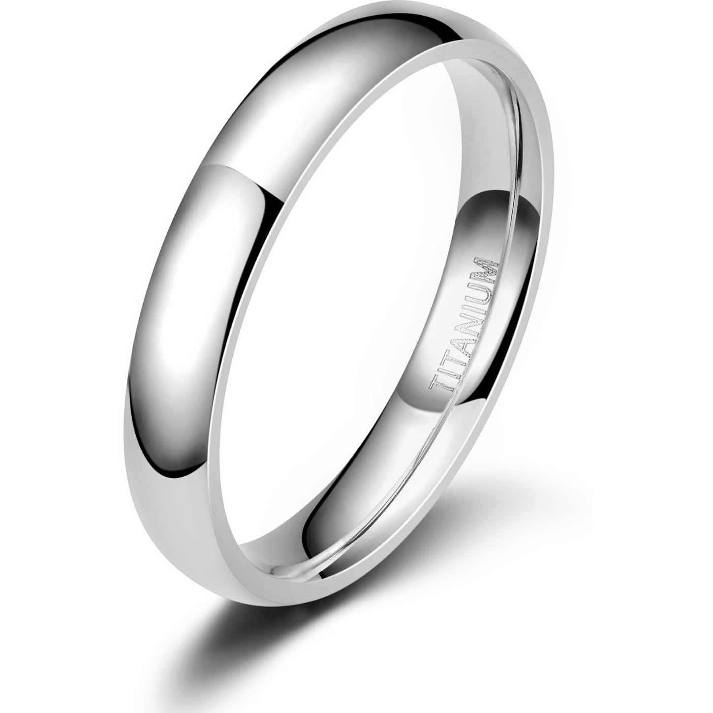Tigrade 2Mm 4Mm 6Mm 8Mm 10Mm Titanium Ring Plain Dome High Polished Wedding Band Comfort Fit Size 3-15,4Mm,Size 15