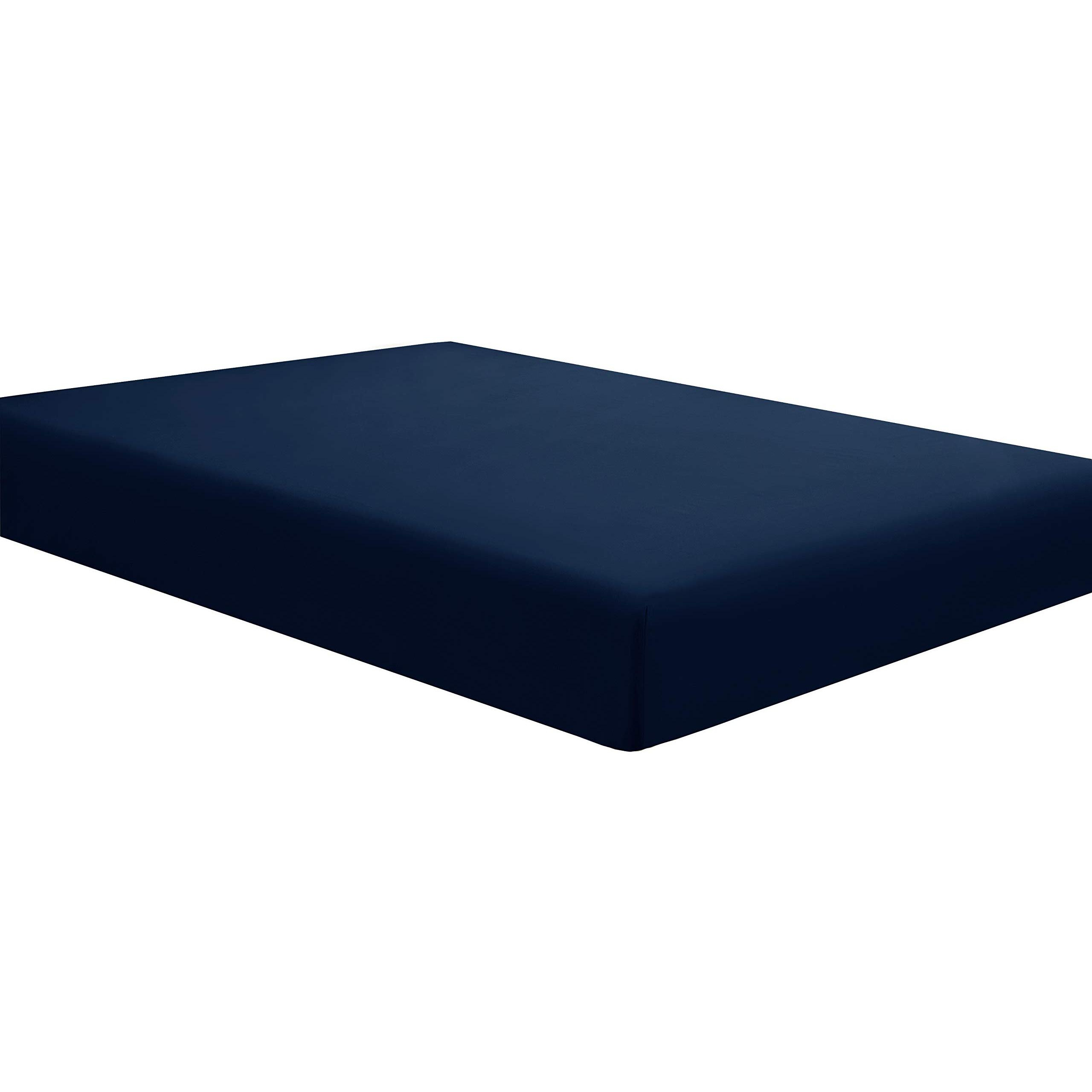 Sfoothome Fitted Sheet Twin Size, Brushed Microfiber, Extra Soft And Comfortable - Wrinkle, Fade Resistant,Navy Sheet With Deep Pocket