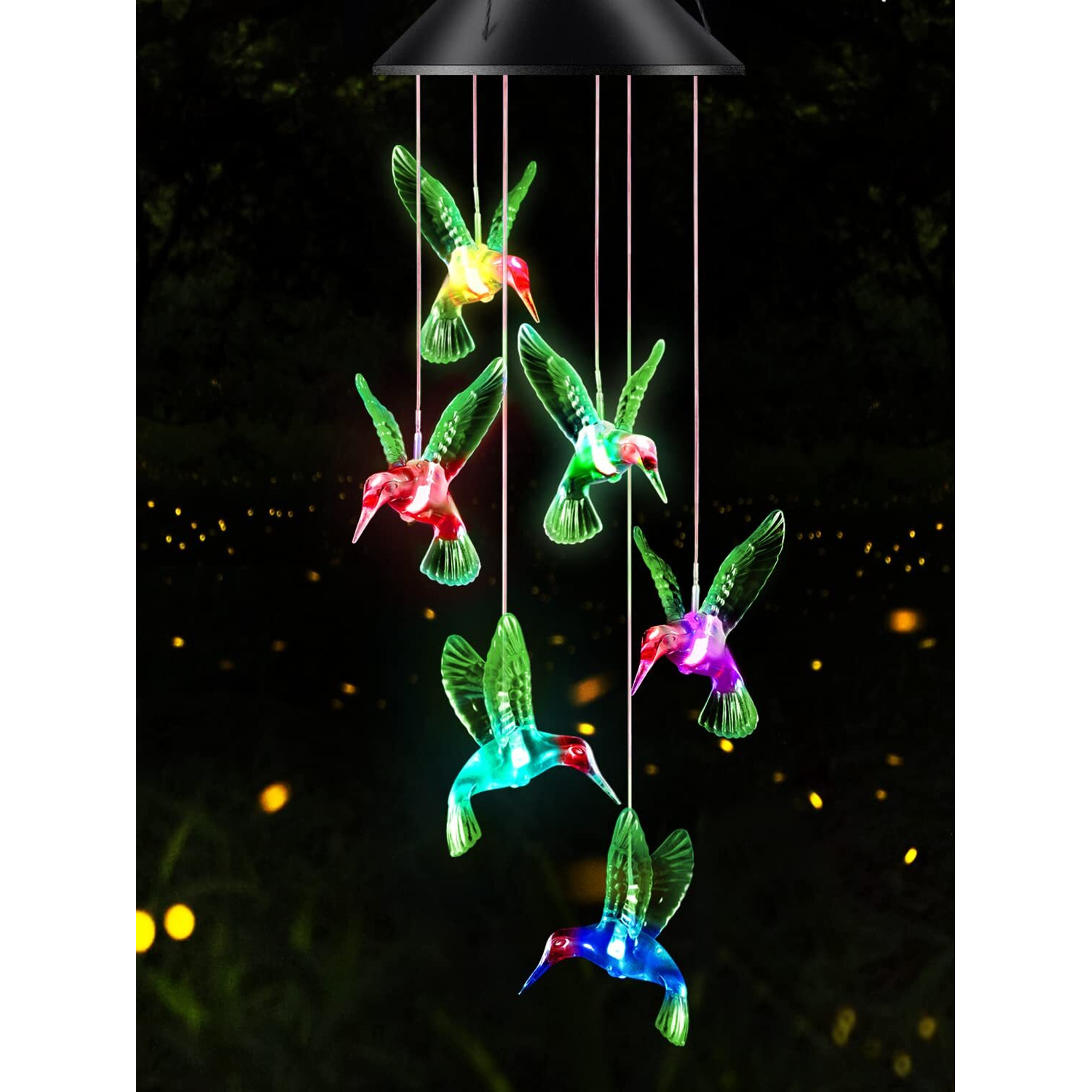 Gifts For Mom From Daughter Son Husband Led Solar Hummingbird Wind Chimes Indoor Outside Best Gifts For Mothers Day Birthday Grandma Women Who Has Everything Outdoor Decor,Yard Decorations