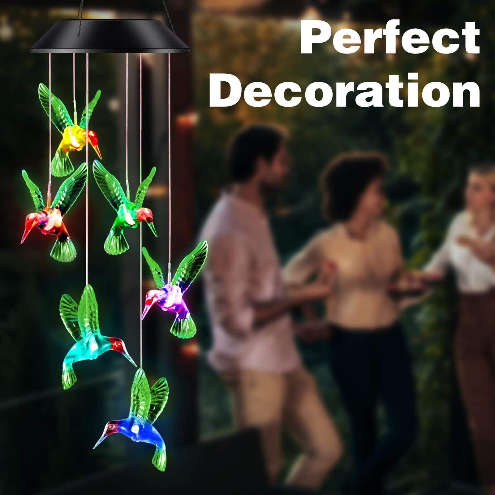 Gifts For Mom From Daughter Son Husband Led Solar Hummingbird Wind Chimes Indoor Outside Best Gifts For Mothers Day Birthday Grandma Women Who Has Everything Outdoor Decor,Yard Decorations