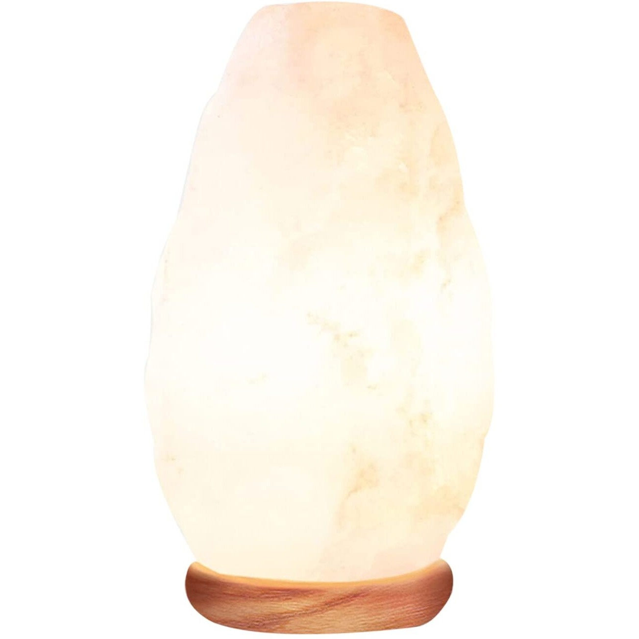 Himalayan Glow Crystal Salt Lamp, 5-7 Lbs Hand Curved Night Light, Salt Lamp With Neem Wooden Base, Best For Gift And Home Decor (Etl Certified) - White