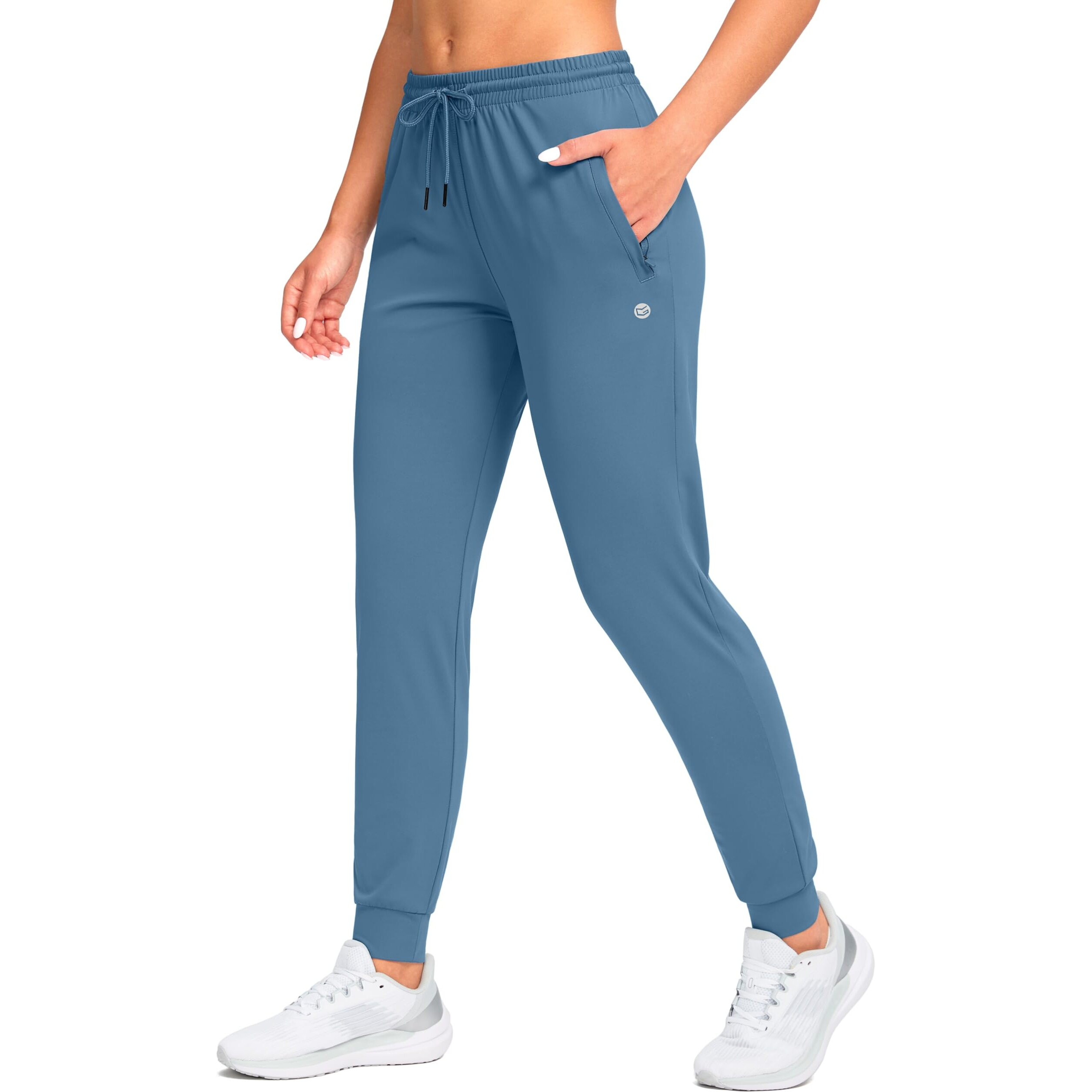 G Gradual Women's Joggers Pants With Zipper Pockets Tapered Running Sweatpants For Women Lounge, Jogging (Slate Blue, X-Small)