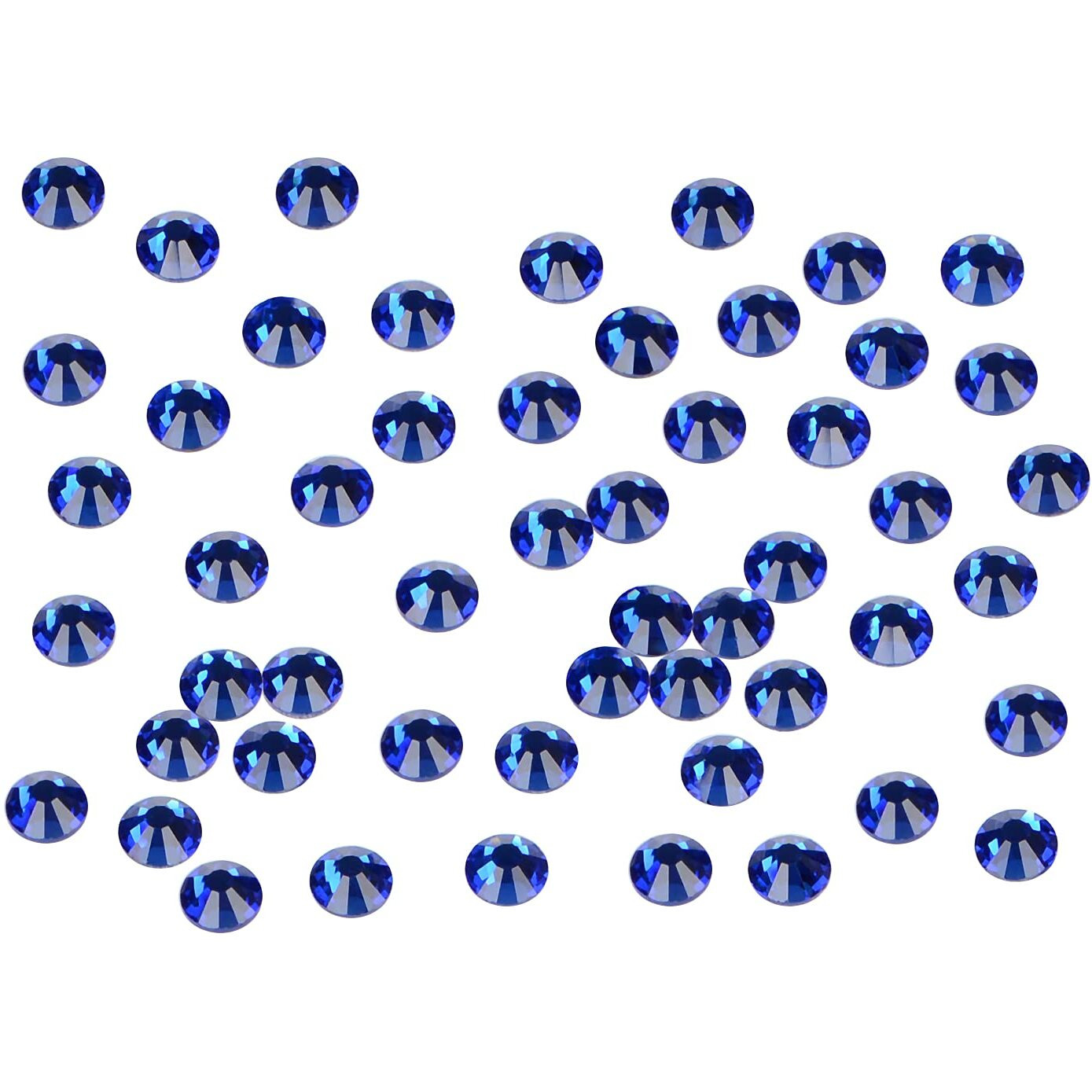 2880Pcs Art Nail Rhinestones Non Hotfix Glue Fix Round Crystals Glass Flatback For Diy Jewelry Making With One Picking Pen (Ss8 2880Pcs, Sapphire)