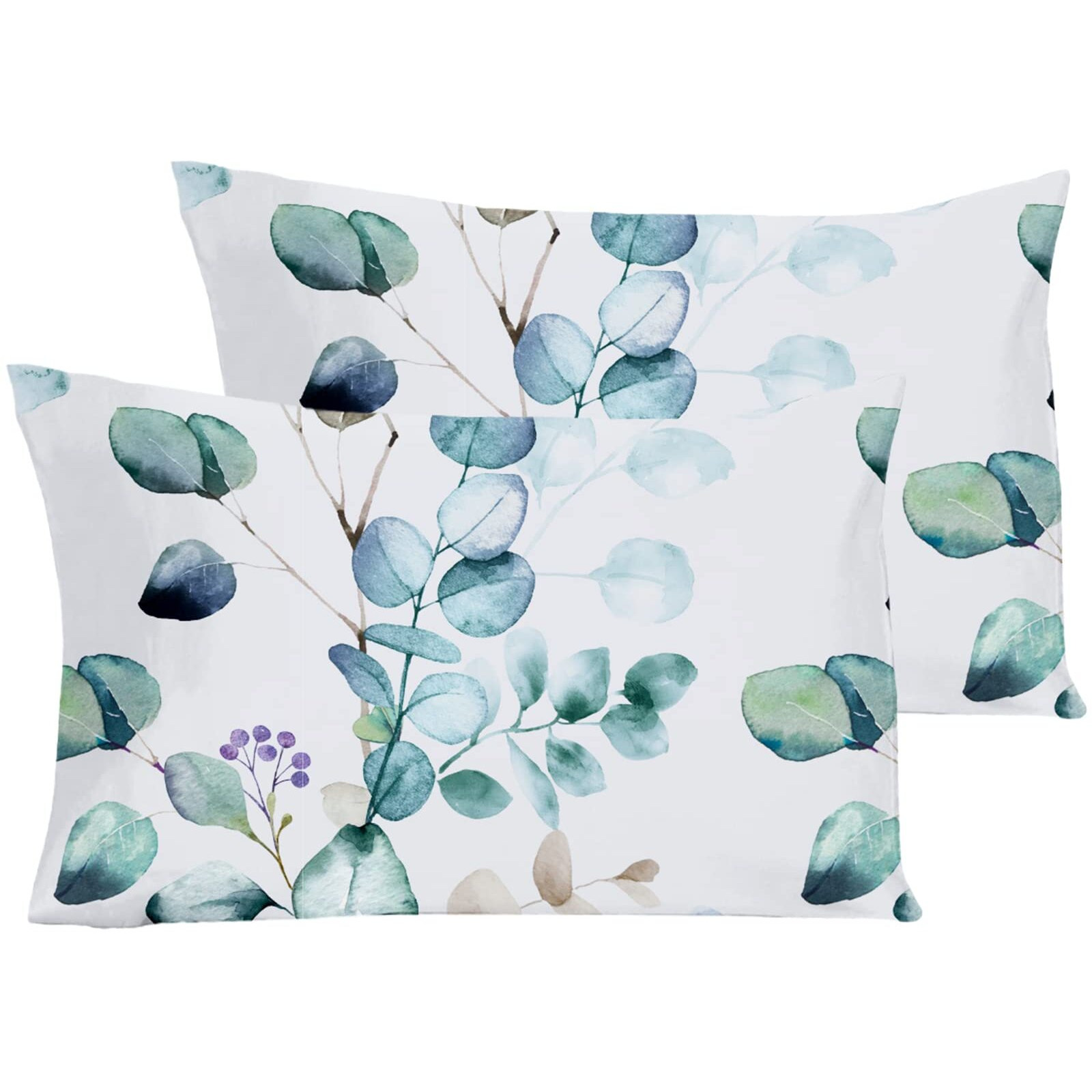 Yiyea Pillow Cases Queen Size Set Of 2, Ultra Soft Double Brushed Microfiber Pillowcases Queen, Floral Bed Pillow Covers, Fade Resistant, Easy Slip-On (20&quotX30")