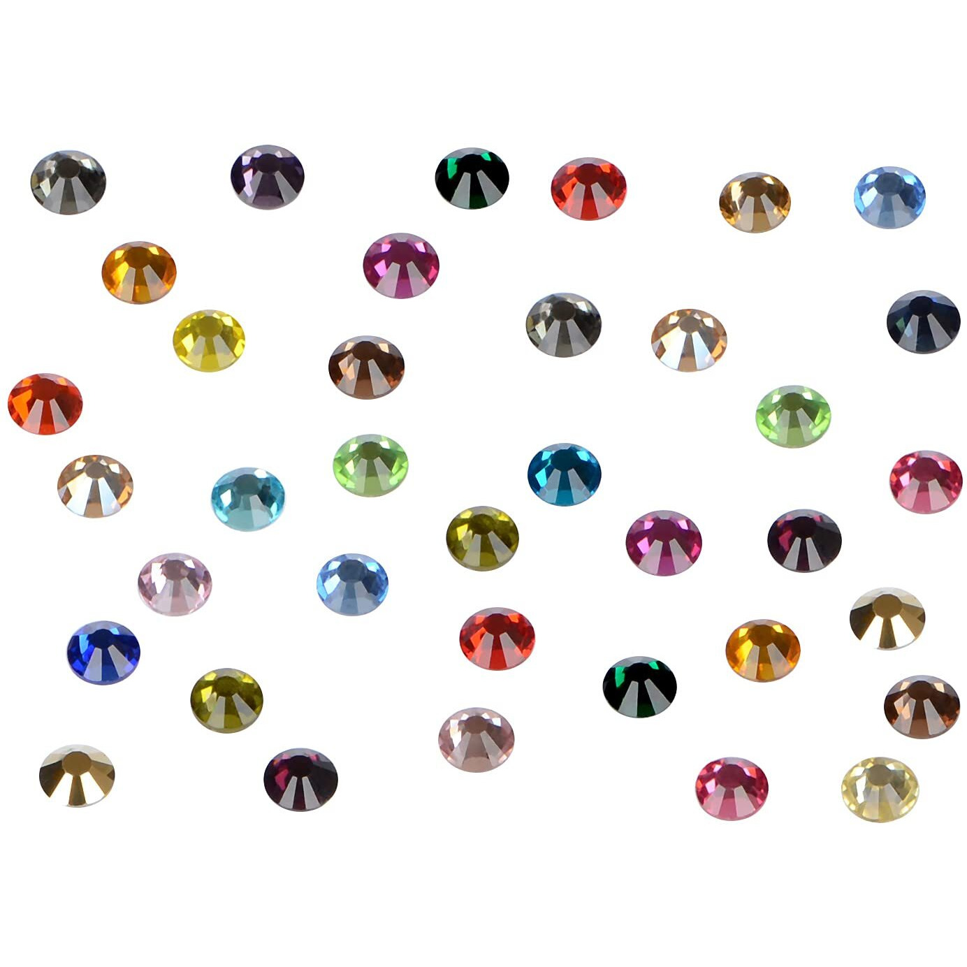 1440Pcs Art Nail Rhinestones Non Hotfix Glue Fix Round Crystals Glass Flatback For Diy Jewelry Making With One Picking Pen (Ss16 1440Pcs, Mix)