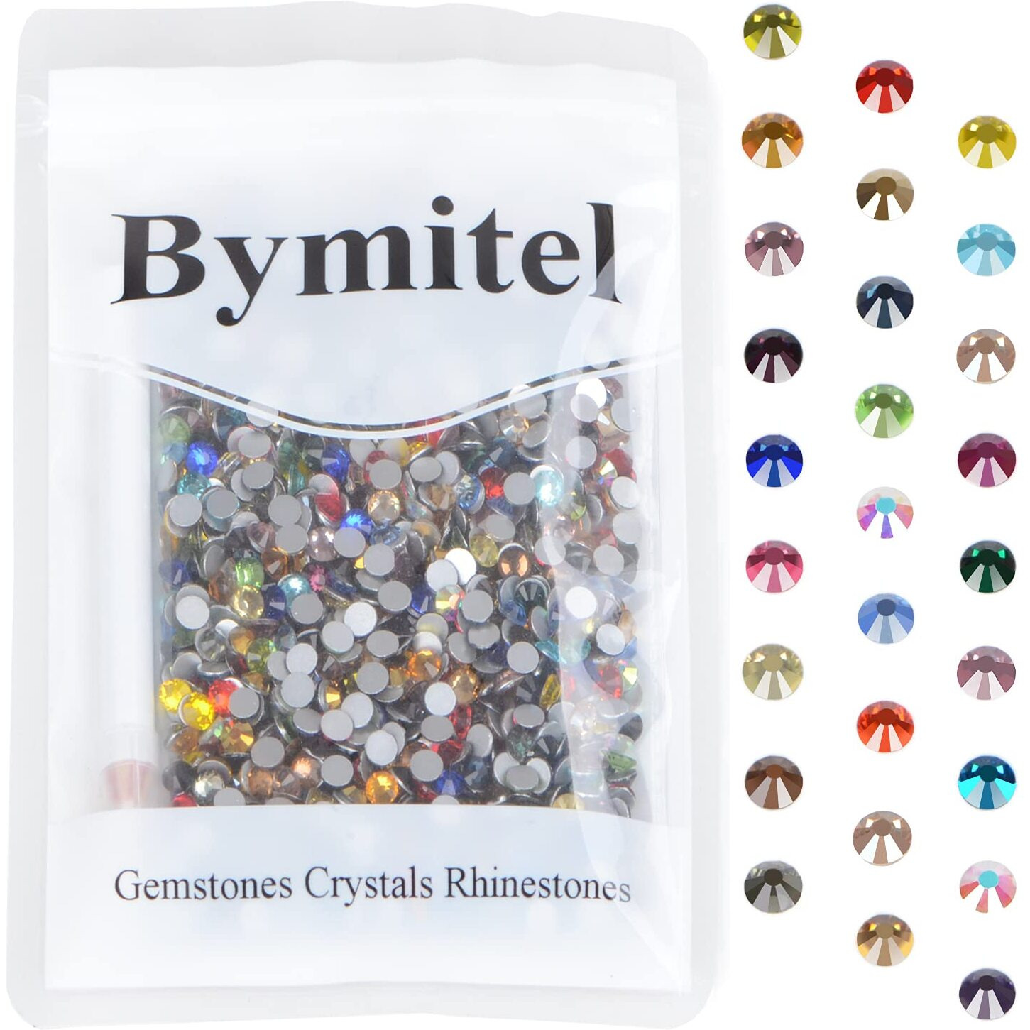 1440Pcs Art Nail Rhinestones Non Hotfix Glue Fix Round Crystals Glass Flatback For Diy Jewelry Making With One Picking Pen (Ss16 1440Pcs, Mix)