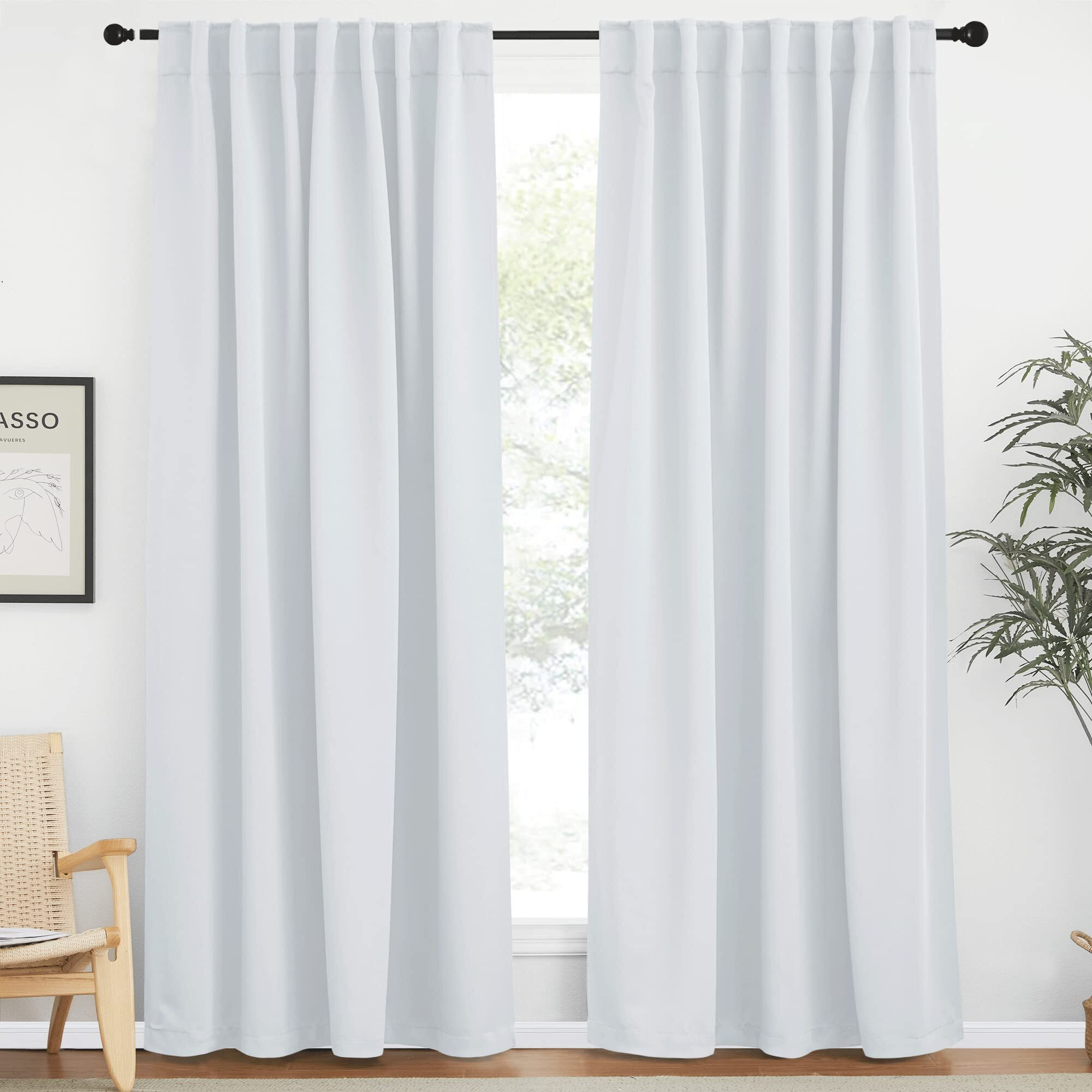 Nicetown Living Room Darkening Curtain Drapes - (Cloud Grey Color) W62 X L84, Set Of 2, Door Curtain For Doorway Privacy, Blackout Temporary Insulated Closet Curtain For Bedroom Closet Door